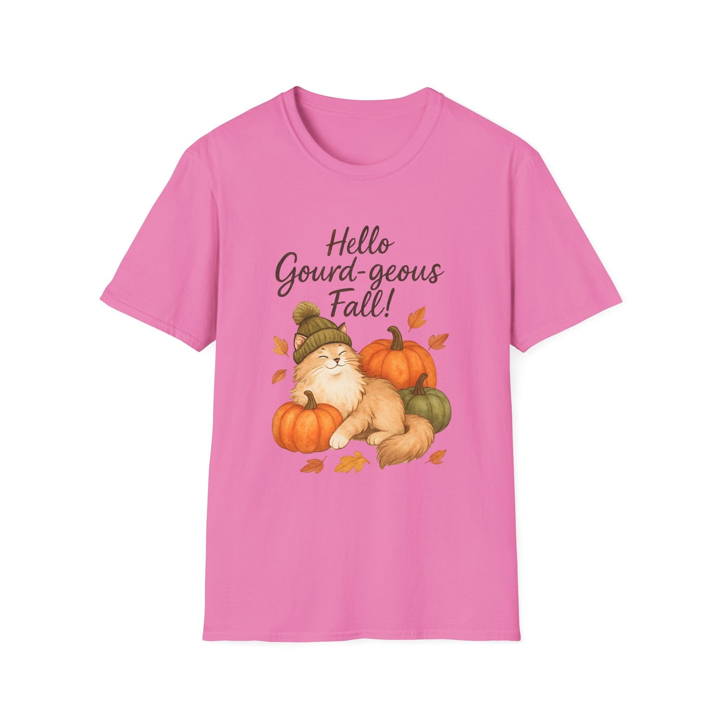 Hello Gourd-geous Fall Cat T Shirt