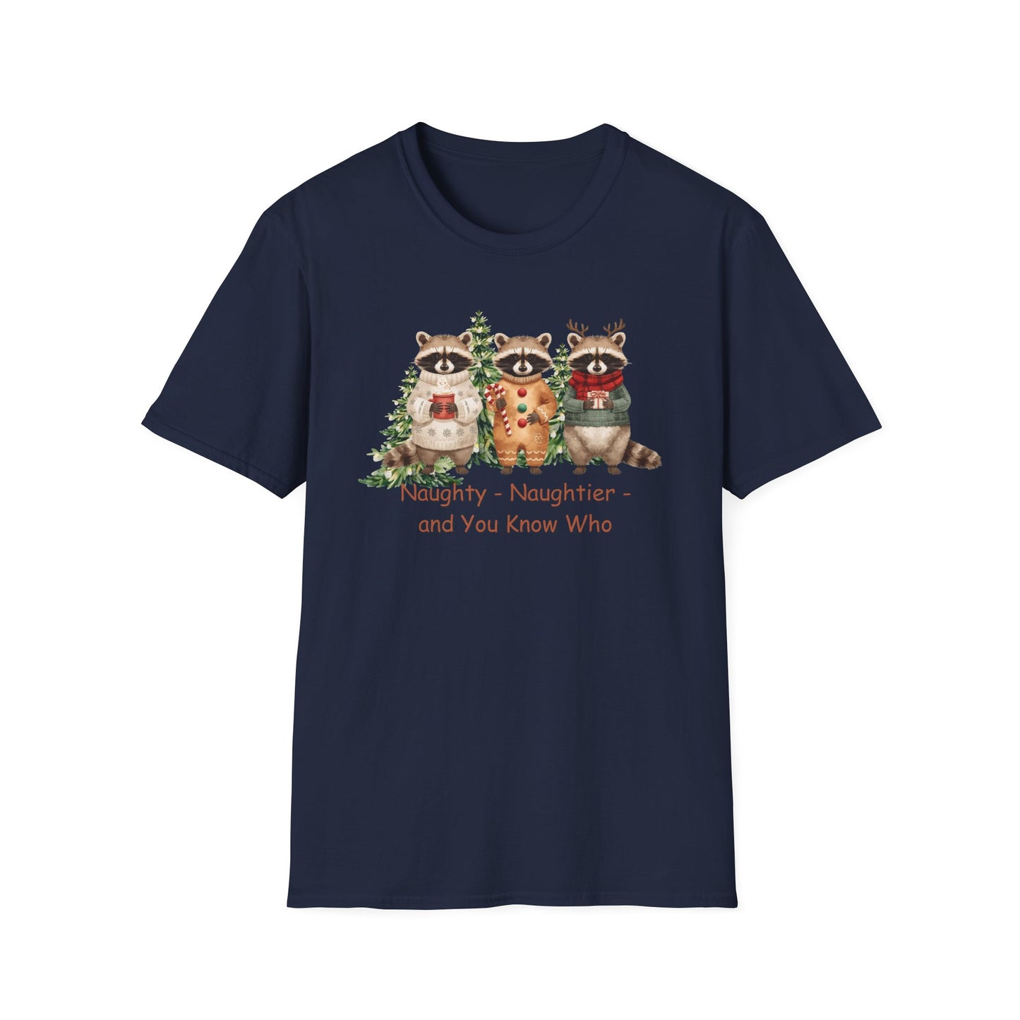 Naughty Raccoon Christmas T Shirt