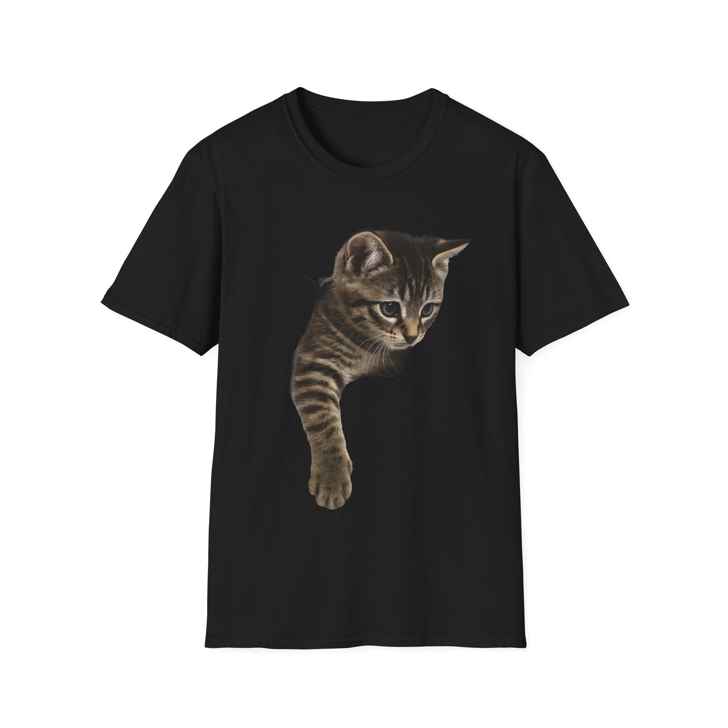 Cute Tabby Cat Reaching Out of T Shirt