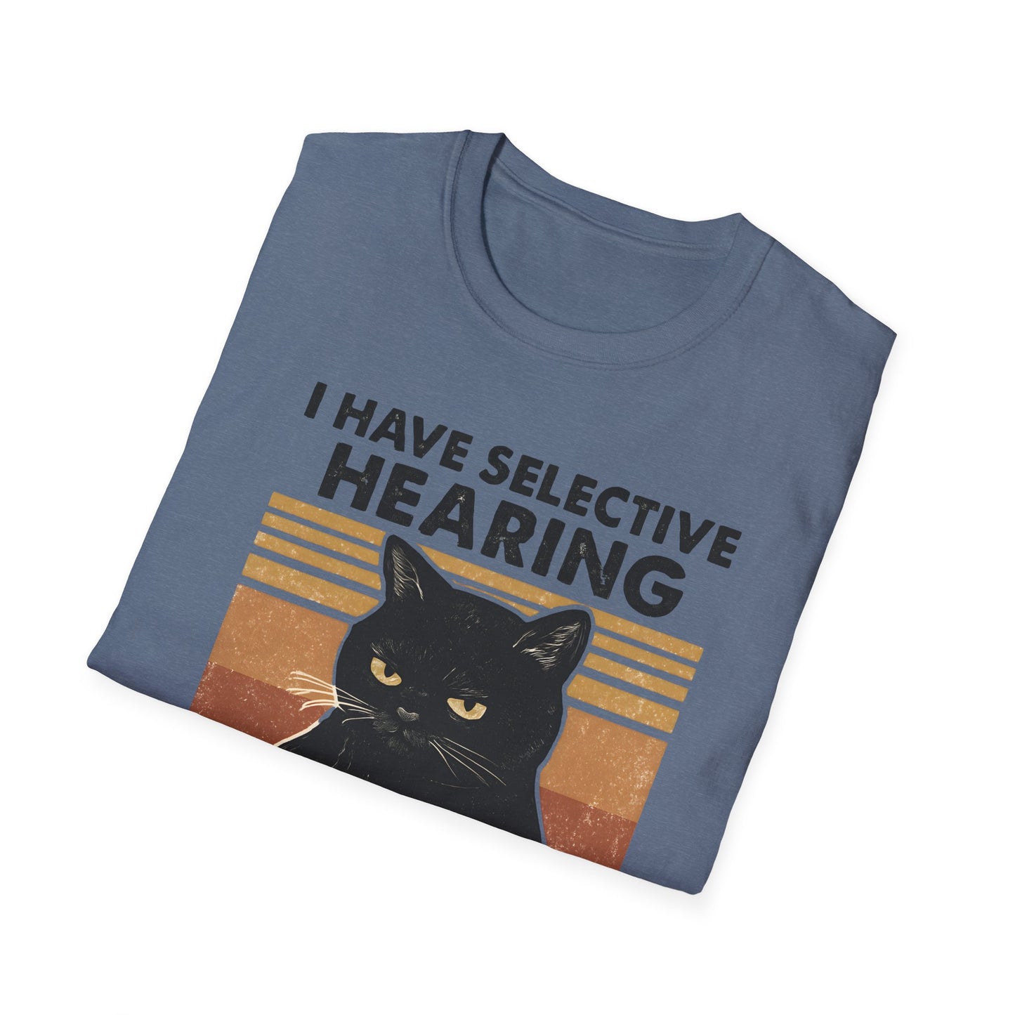 I Have Selective Hearing Cat Grunge Retro T Shirt