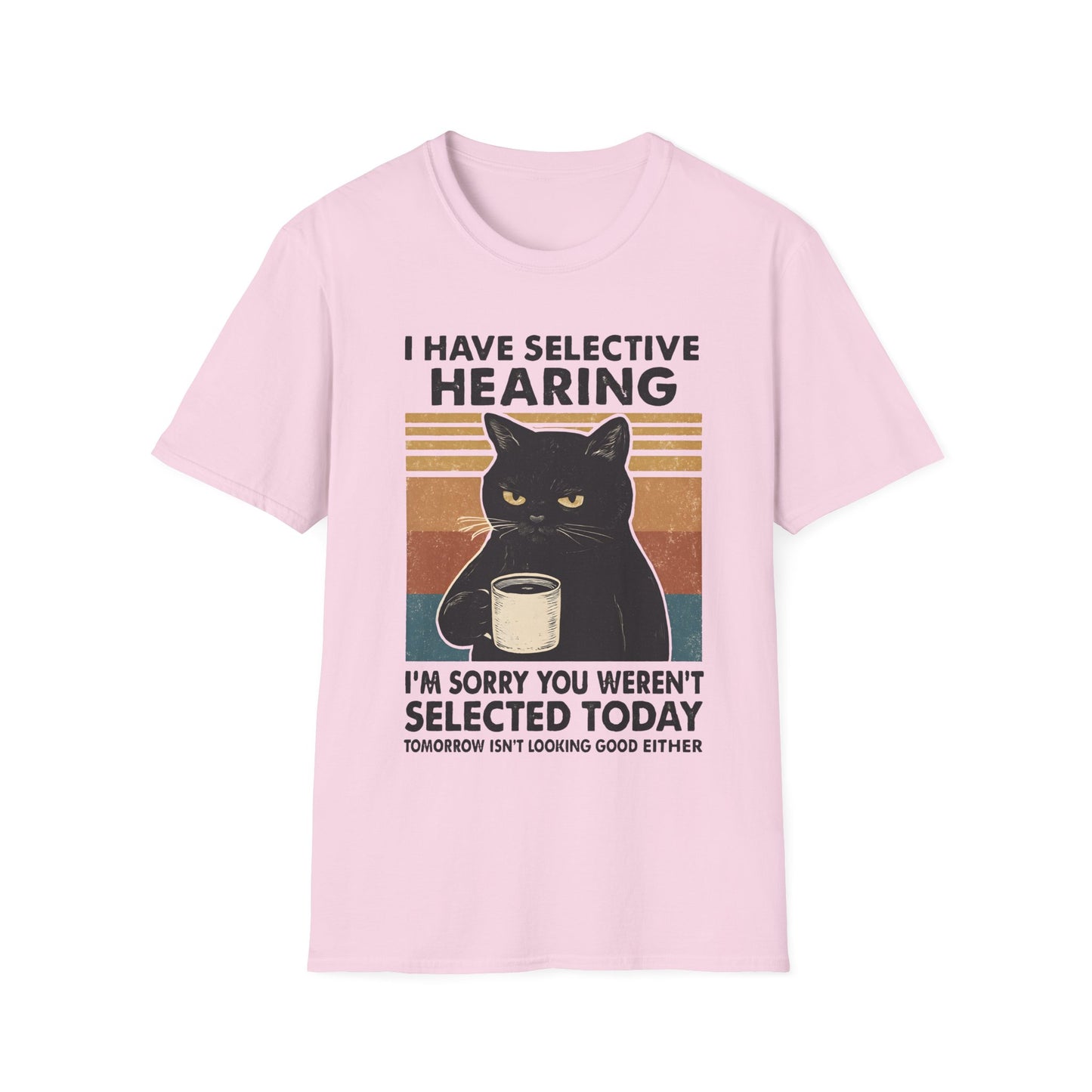 I Have Selective Hearing Cat Grunge Retro T Shirt