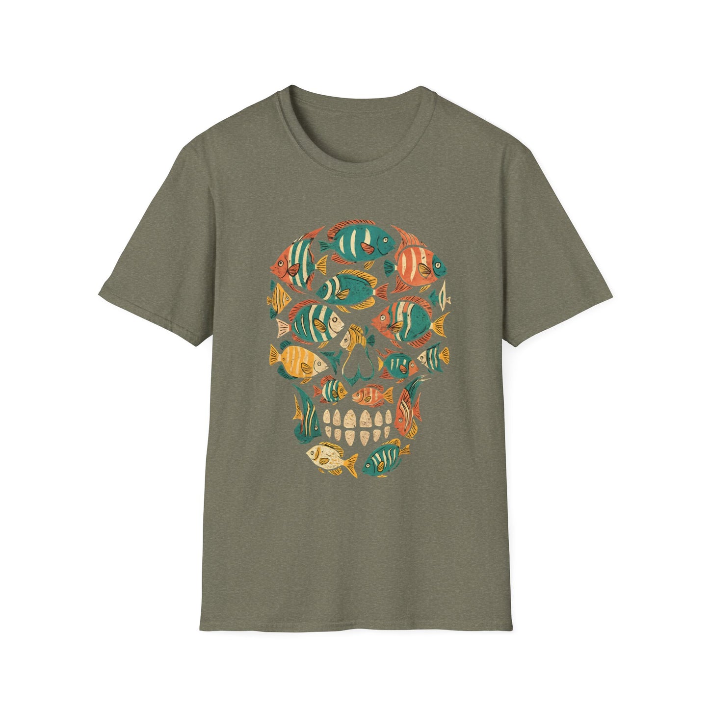 Skull Filled With Tropical Fish T Shirt
