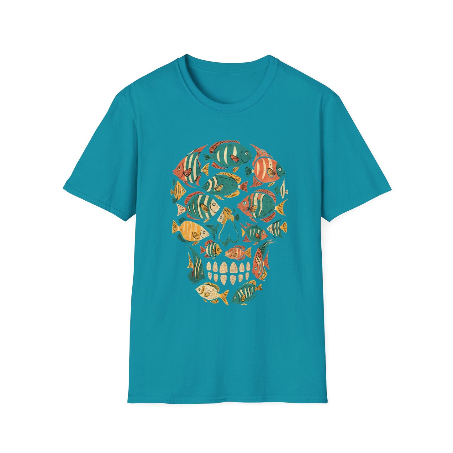 Skull Filled With Tropical Fish T Shirt