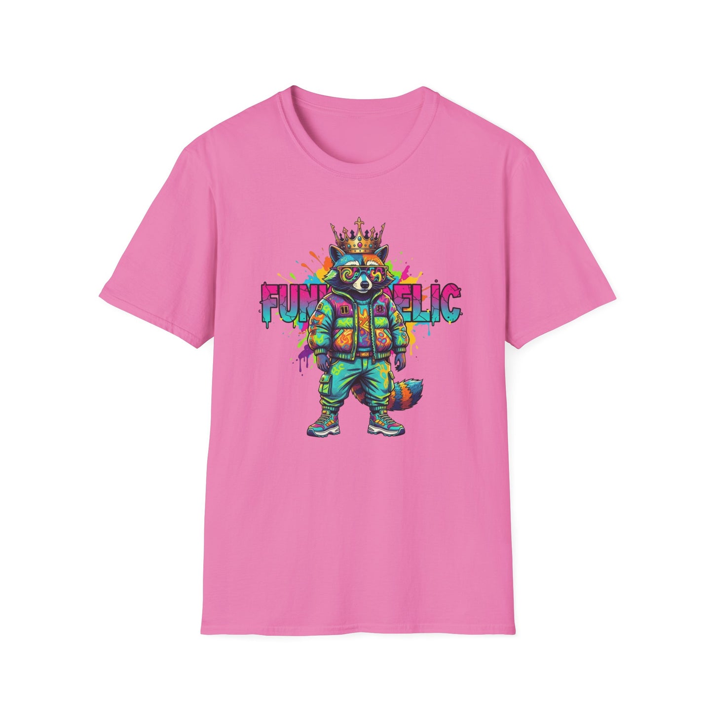 Standing Raccoon Dressed in Funkedelic Colors T Shirt