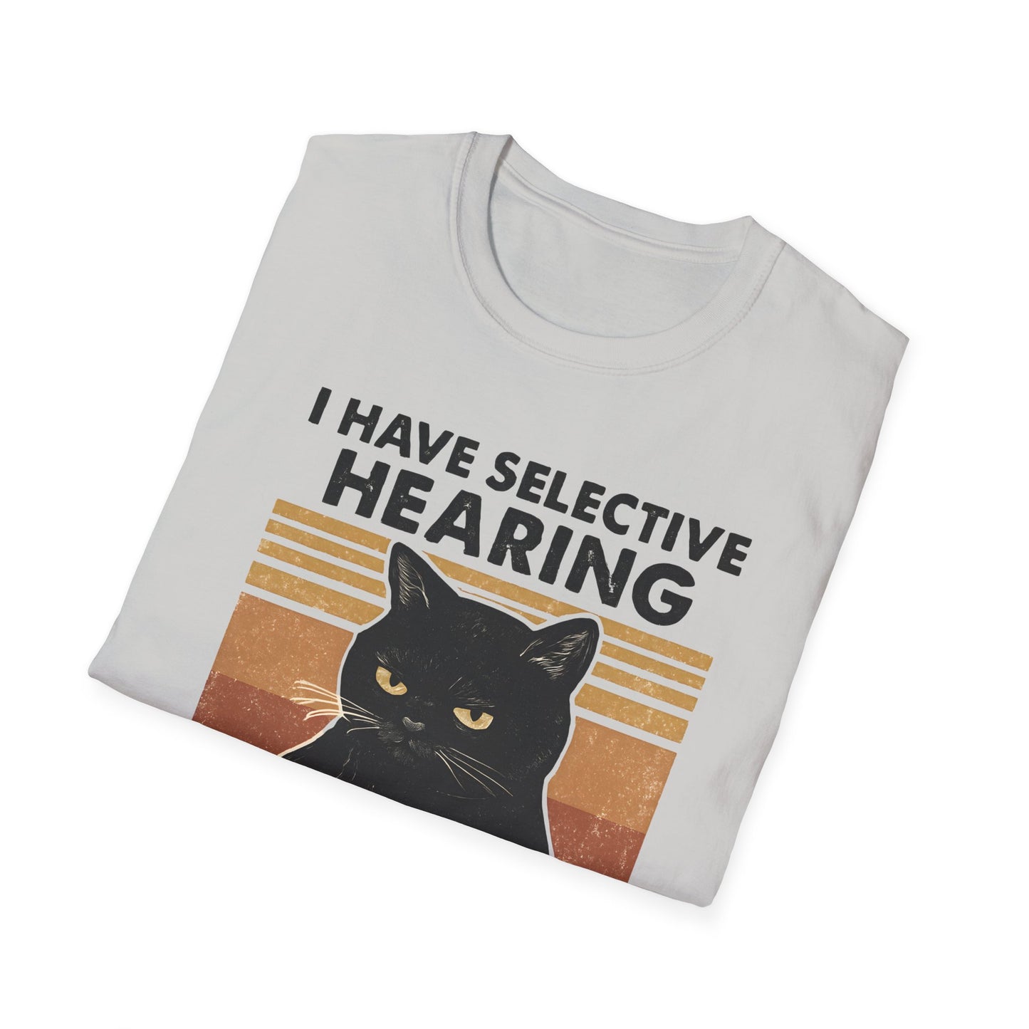 I Have Selective Hearing Cat Grunge Retro T Shirt