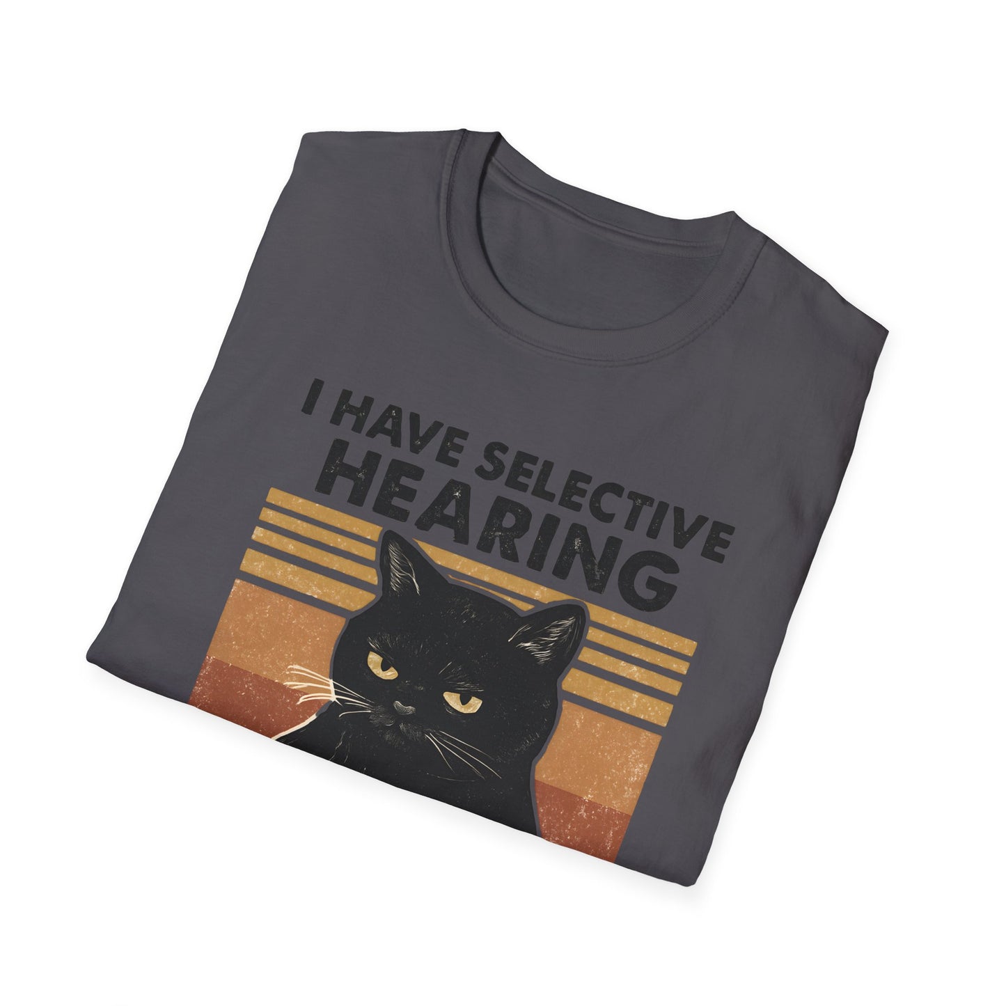 I Have Selective Hearing Cat Grunge Retro T Shirt