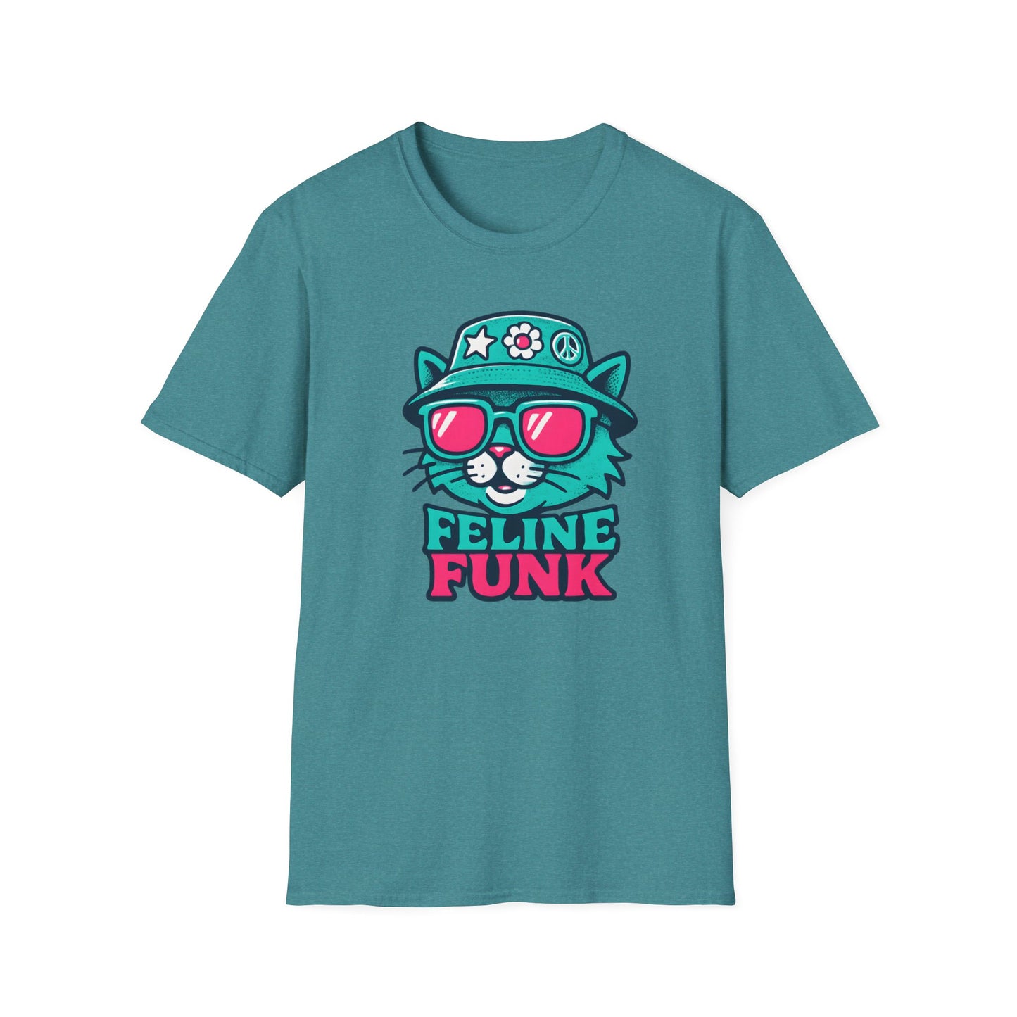 Feline Funk Vivid Cat With Hat T Shirt
