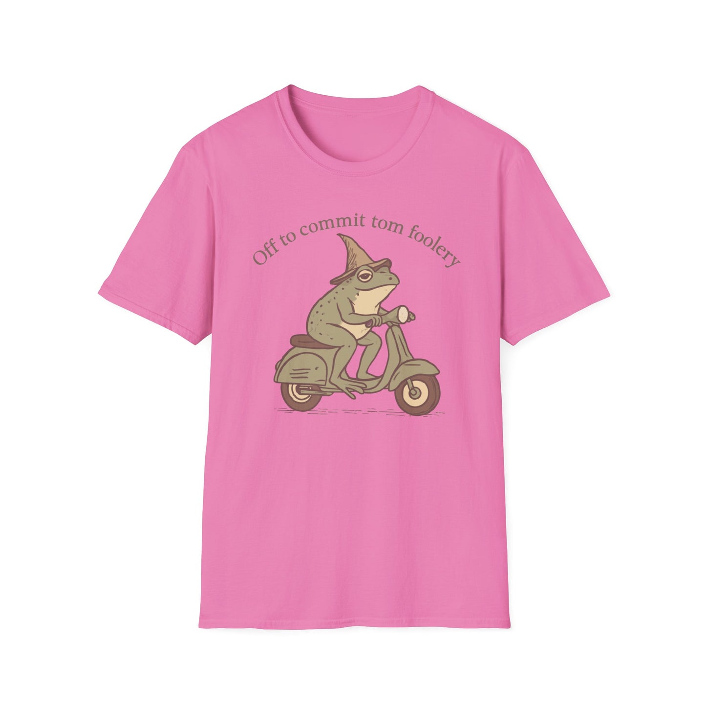 Off To Commit Tom Foolery Frog on Scooter T Shirt
