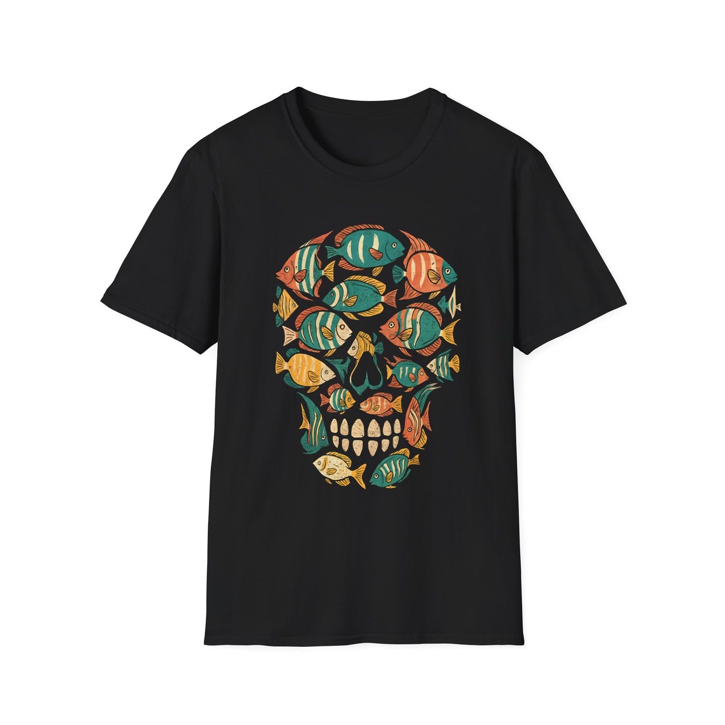 Skull Filled With Tropical Fish T Shirt
