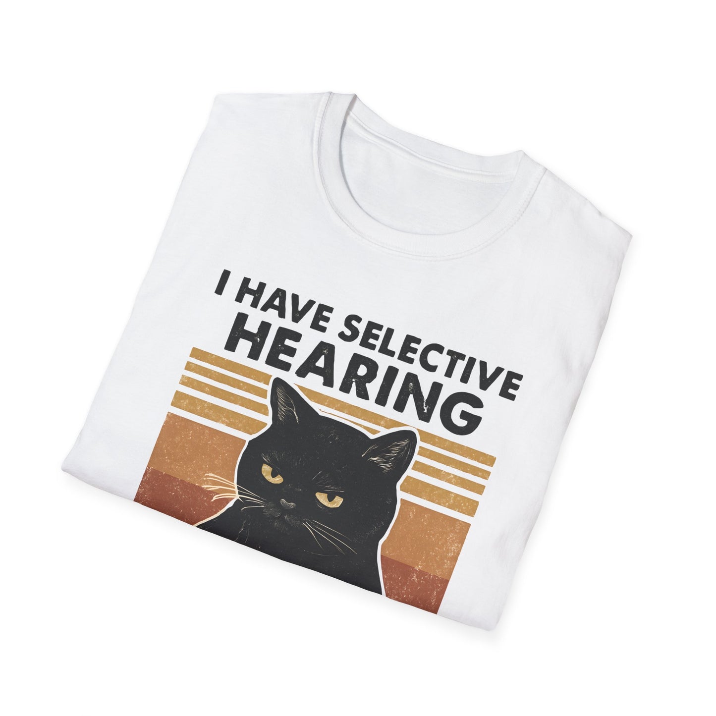 I Have Selective Hearing Cat Grunge Retro T Shirt