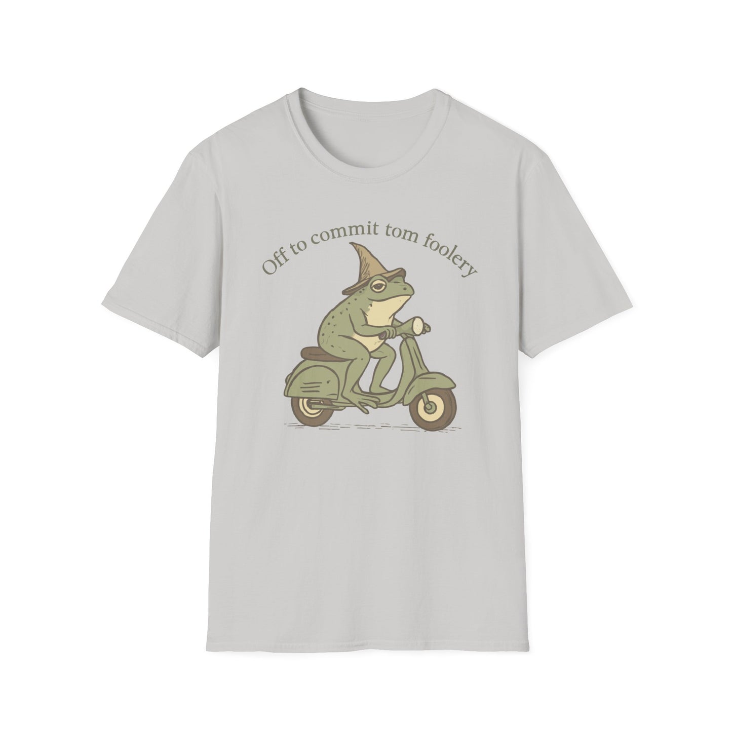 Off To Commit Tom Foolery Frog on Scooter T Shirt