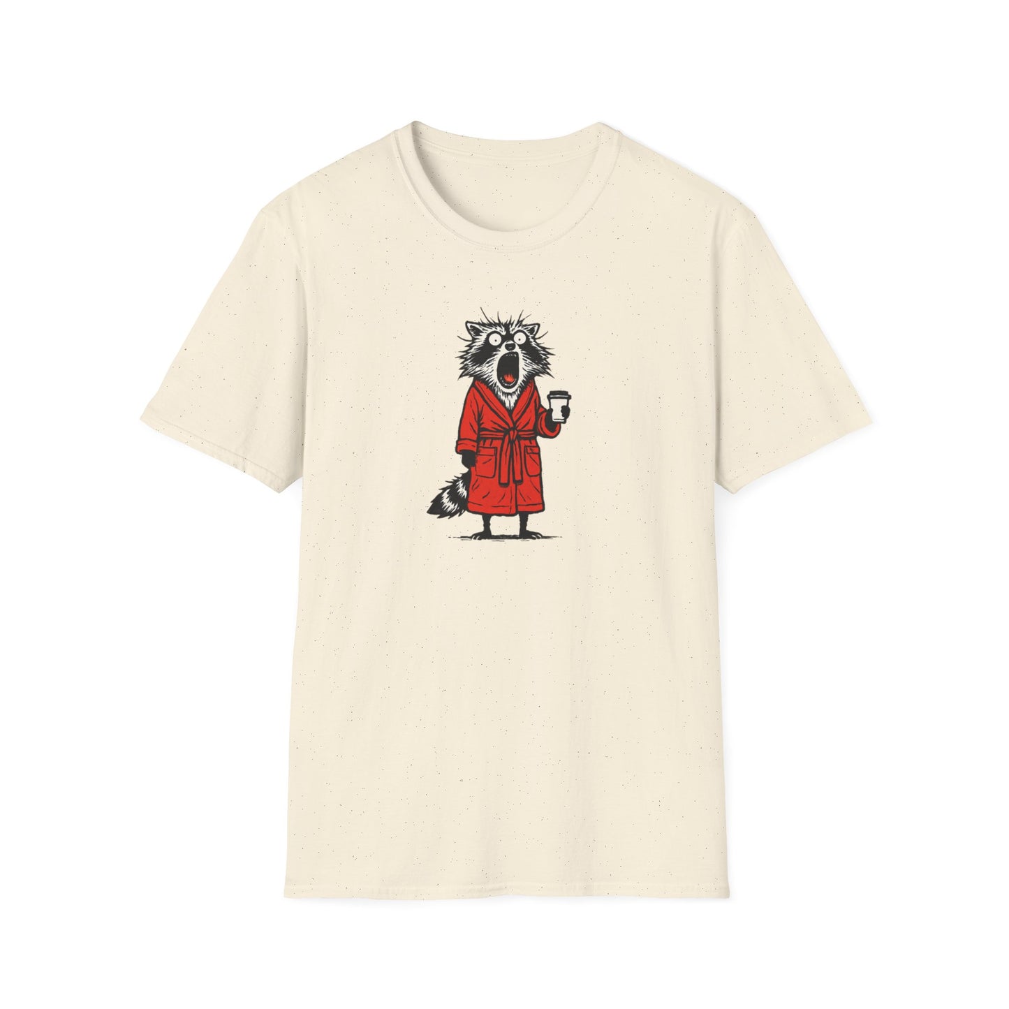 Frazzled Raccoon in  Red Bath Robe T Shirt