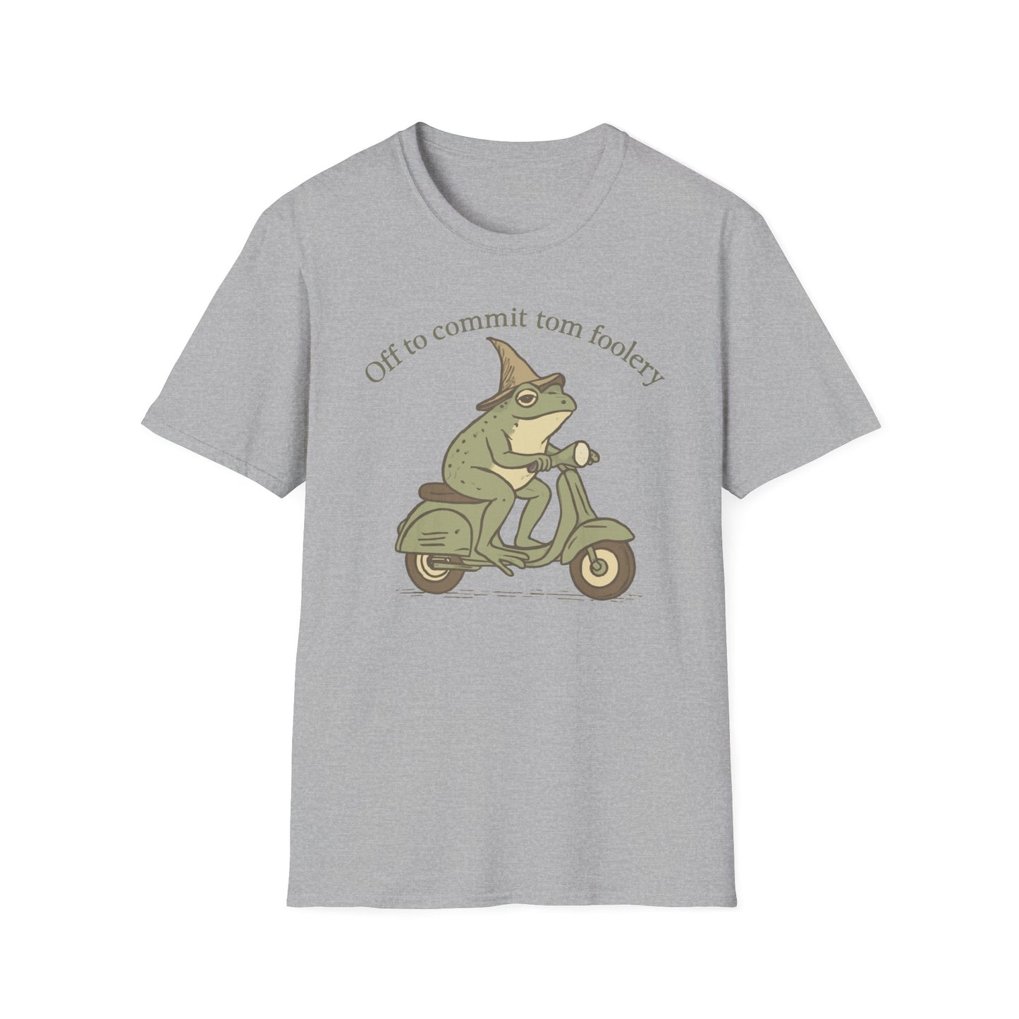 Off To Commit Tom Foolery Frog on Scooter T Shirt