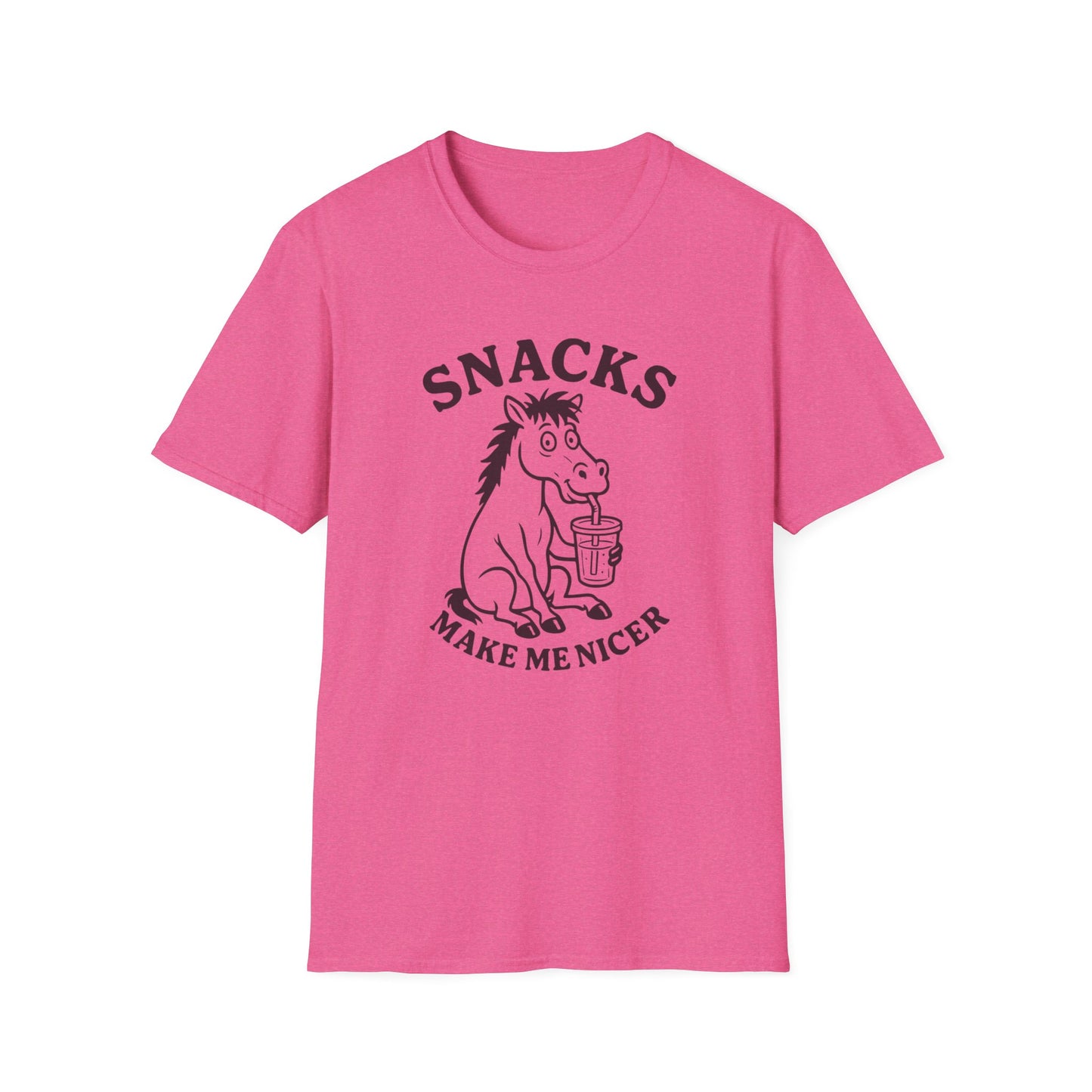 Snacks Make Me Nicer Horse  T Shirt