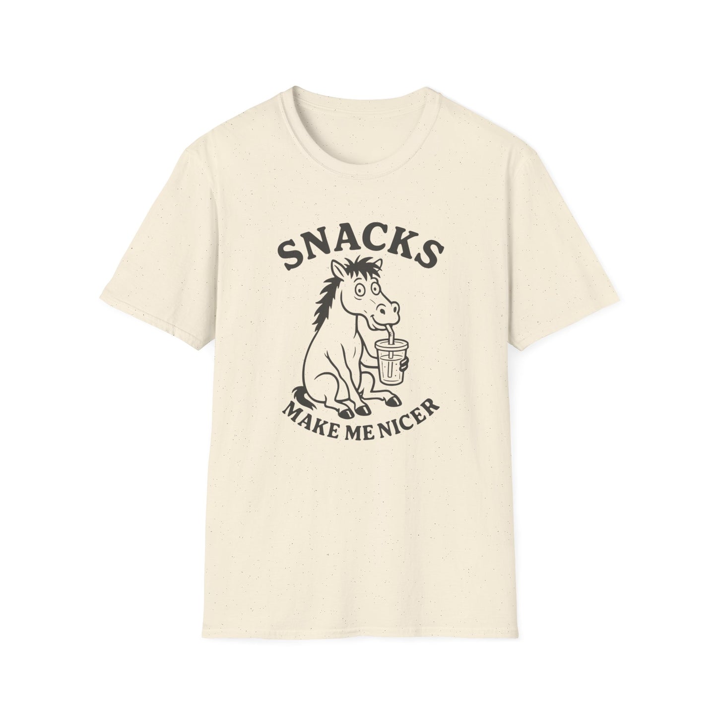 Snacks Make Me Nicer Horse  T Shirt