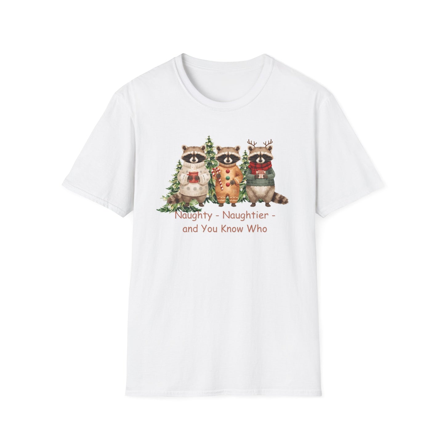 Naughty Raccoon Christmas T Shirt