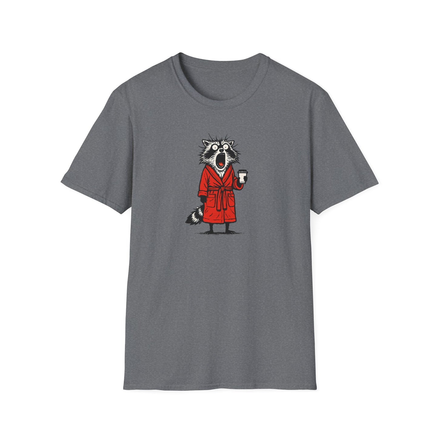Frazzled Raccoon in  Red Bath Robe T Shirt