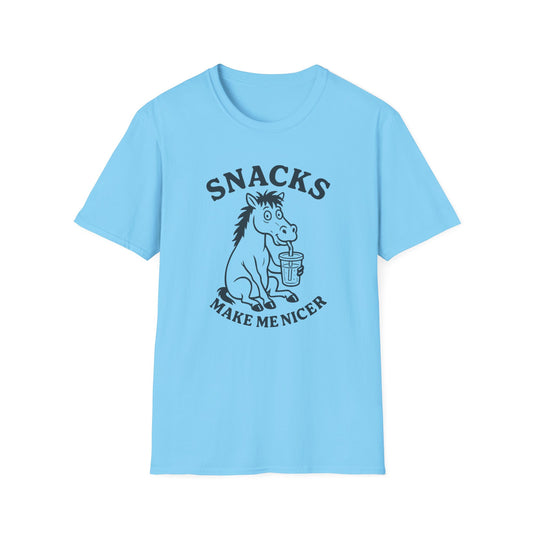 Snacks Make Me Nicer Horse  T Shirt