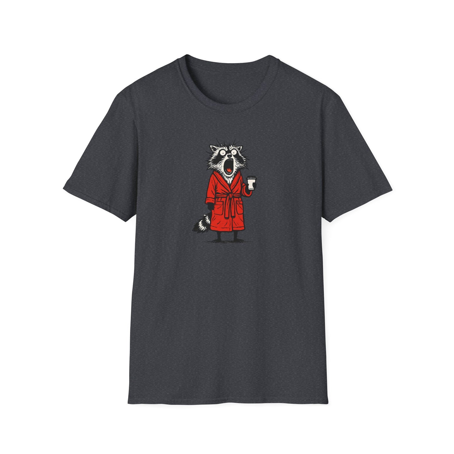 Frazzled Raccoon in  Red Bath Robe T Shirt