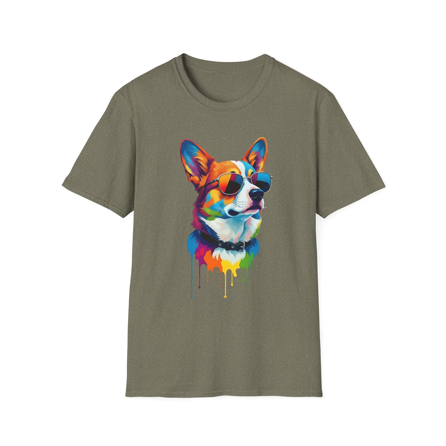 Colorful Image of a Corgi T Shirt