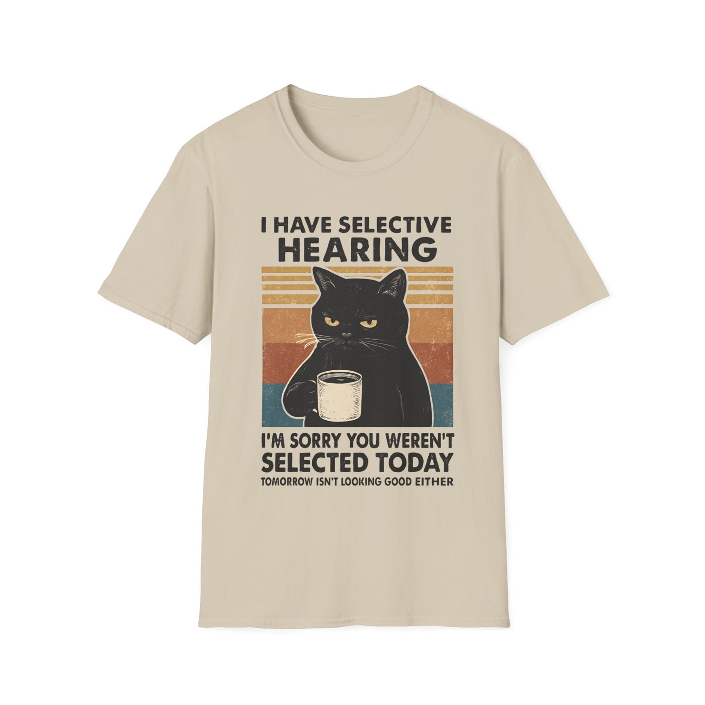 I Have Selective Hearing Cat Grunge Retro T Shirt