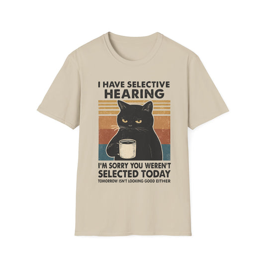 I Have Selective Hearing Cat Grunge Retro T Shirt