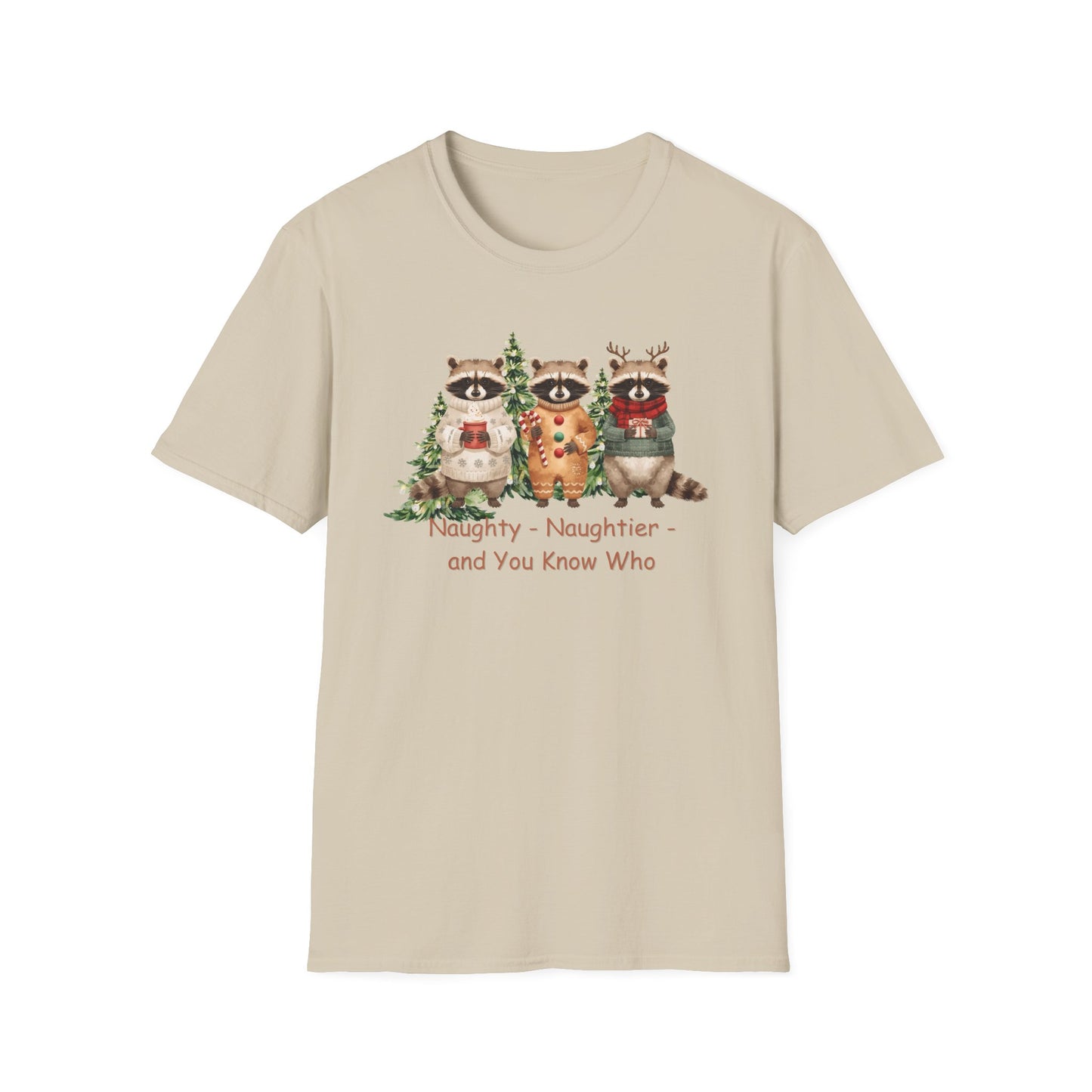 Naughty Raccoon Christmas T Shirt
