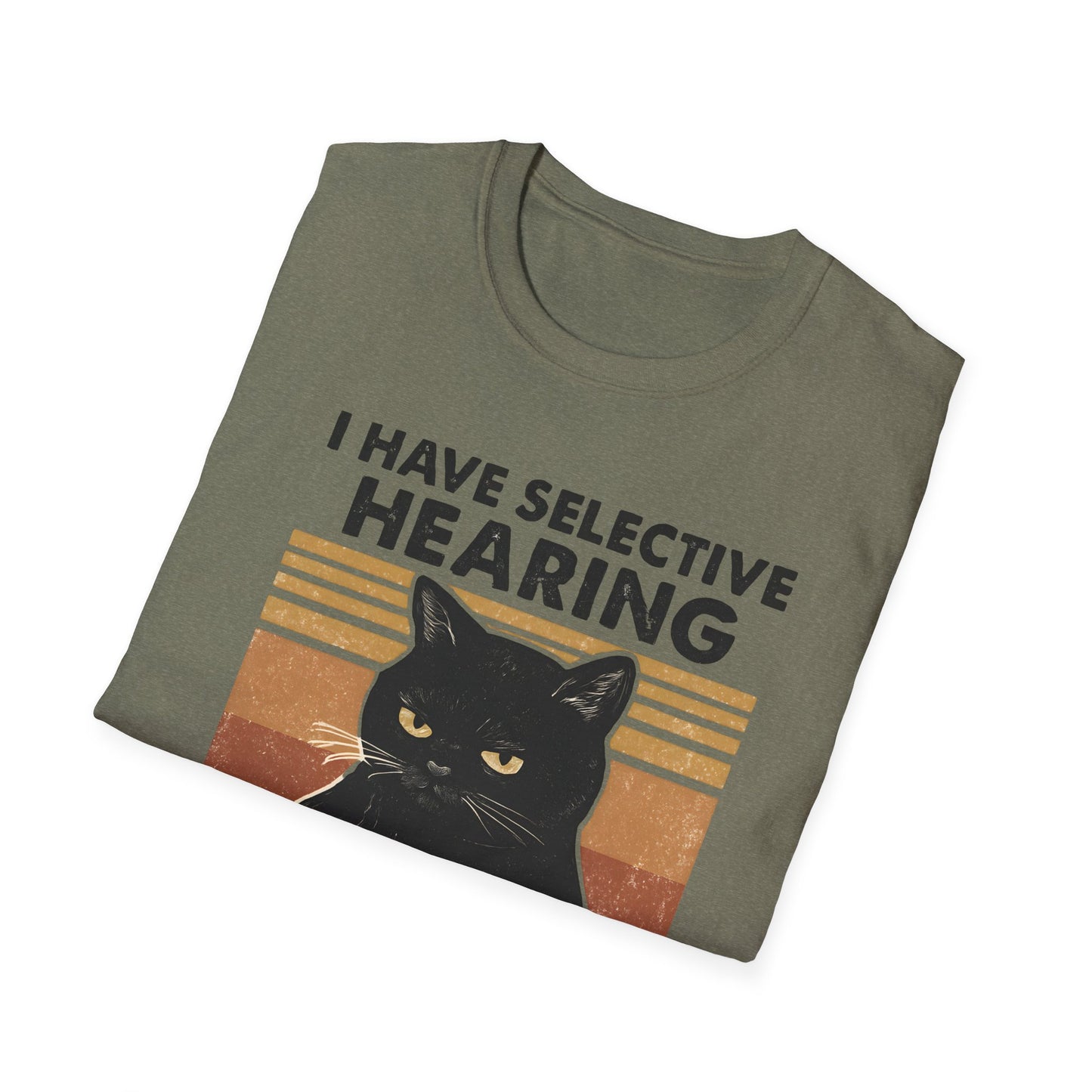 I Have Selective Hearing Cat Grunge Retro T Shirt