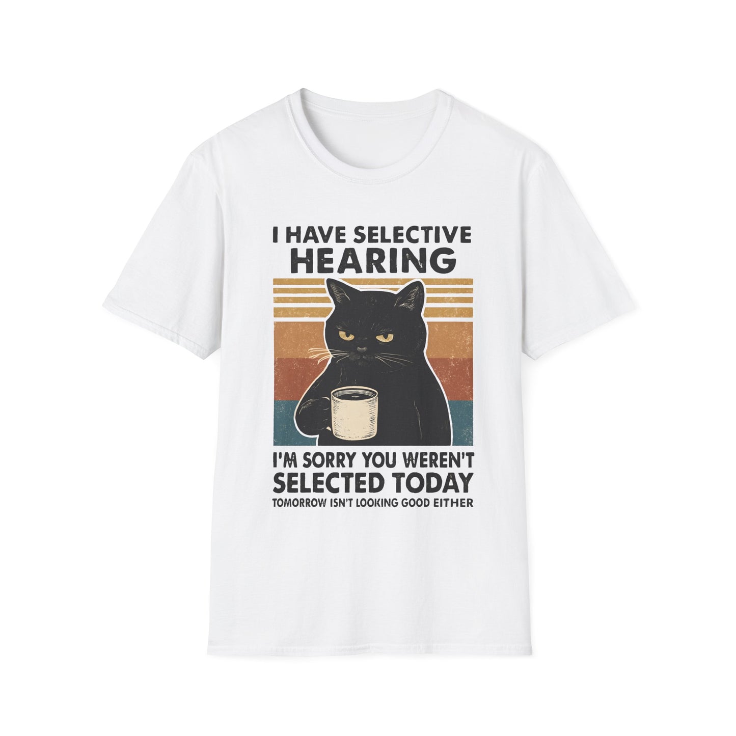 I Have Selective Hearing Cat Grunge Retro T Shirt
