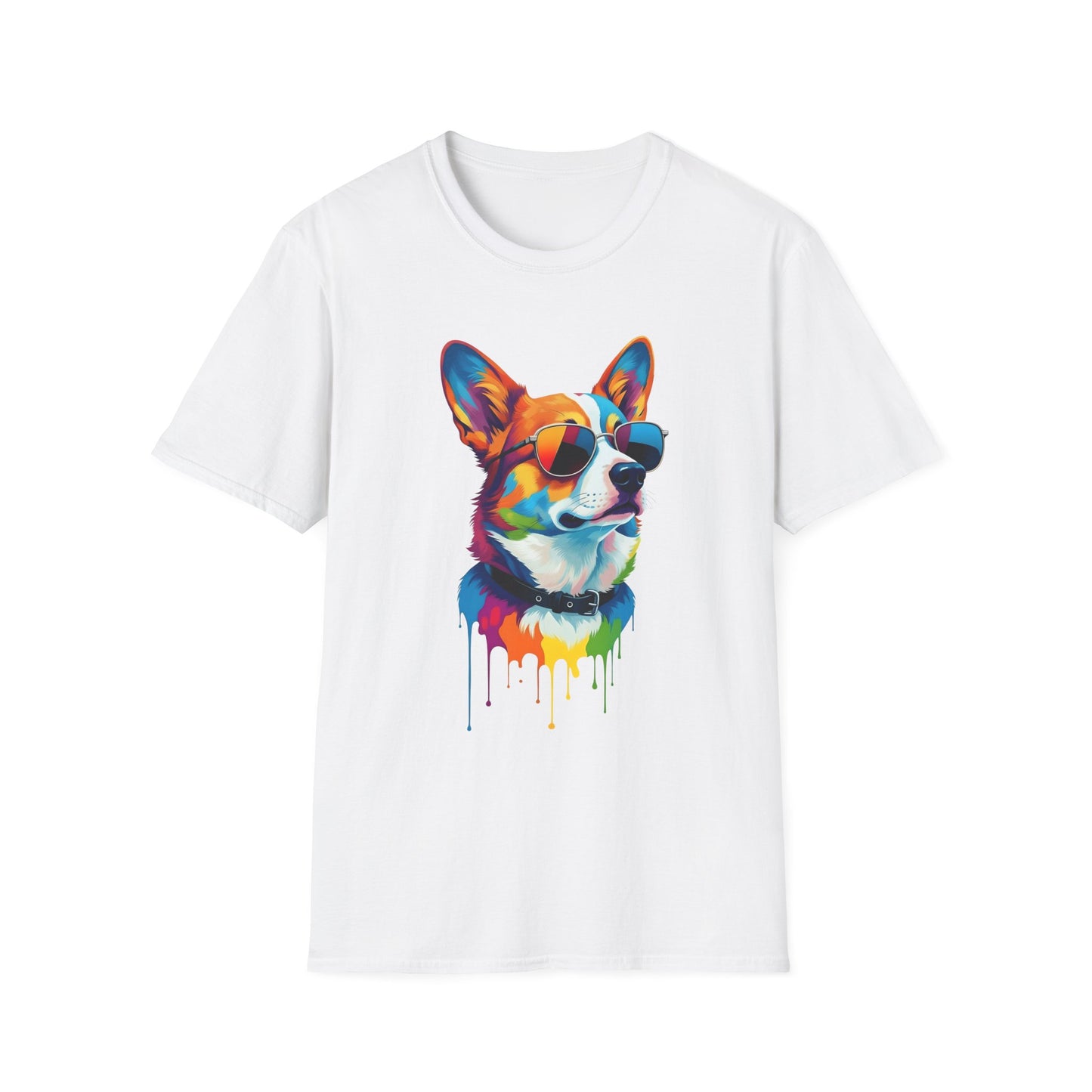 Colorful Image of a Corgi T Shirt