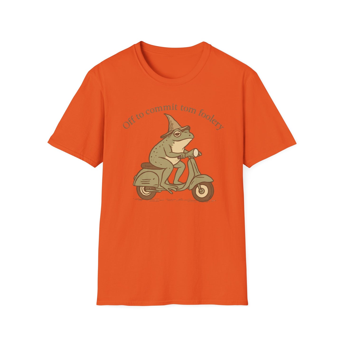 Off To Commit Tom Foolery Frog on Scooter T Shirt