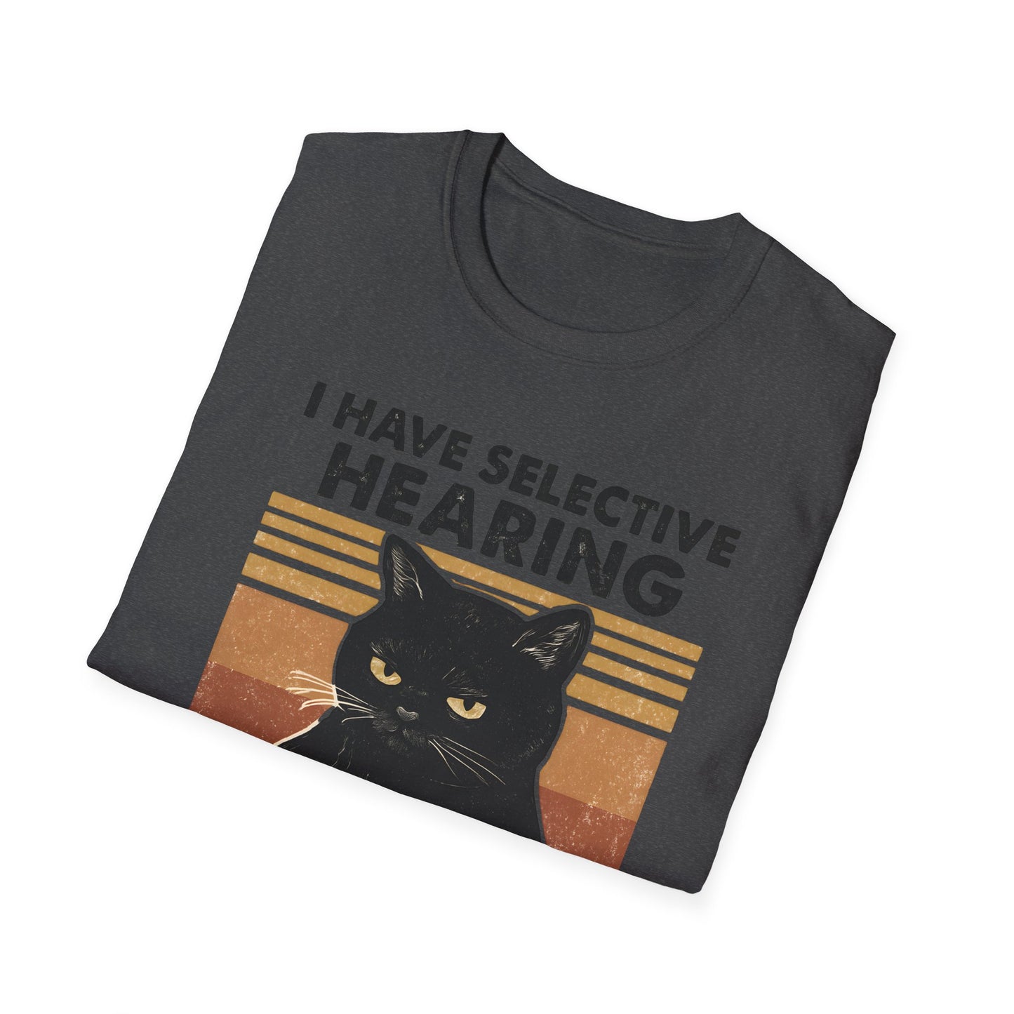 I Have Selective Hearing Cat Grunge Retro T Shirt