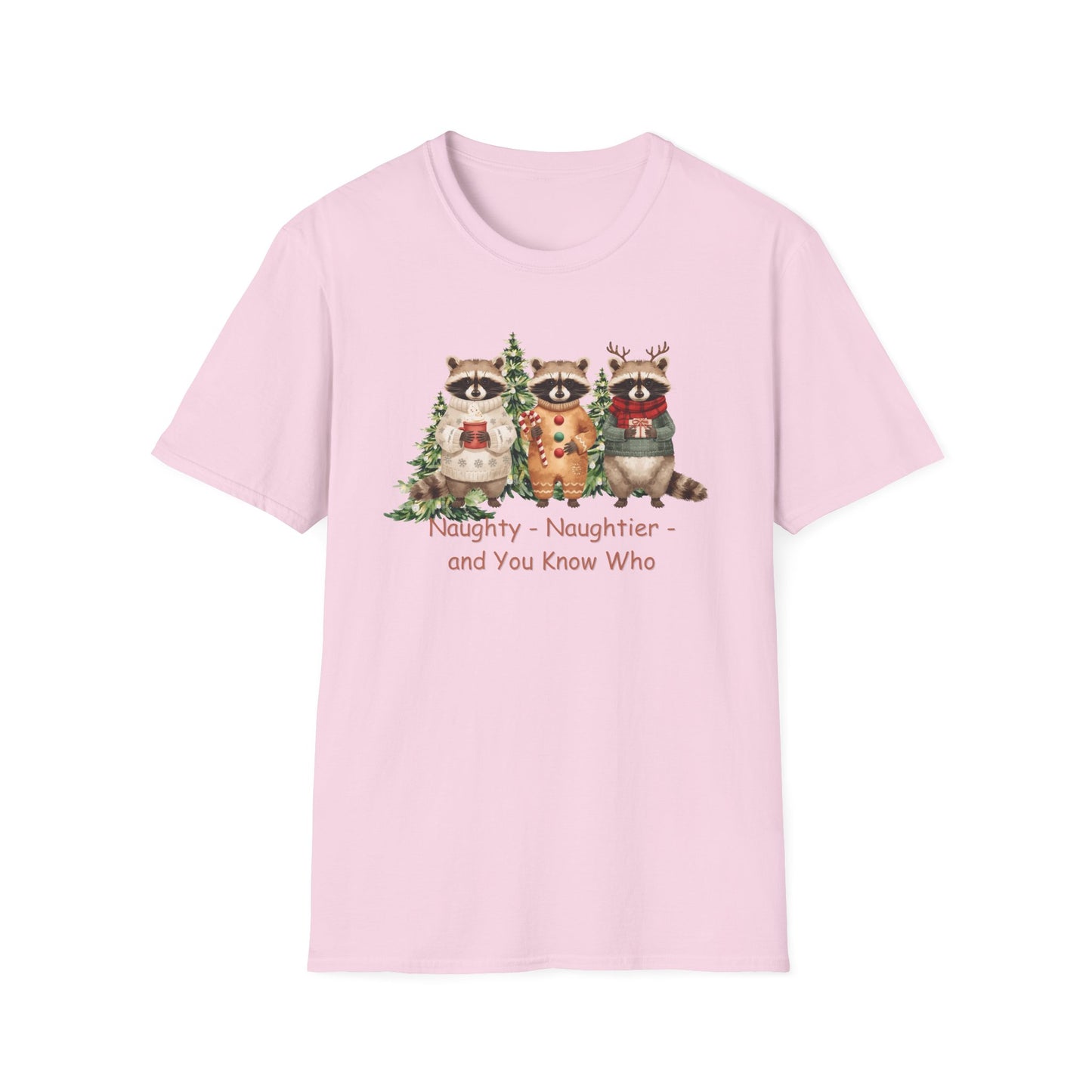 Naughty Raccoon Christmas T Shirt