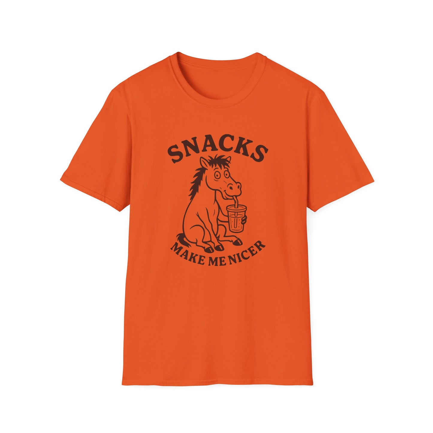 Snacks Make Me Nicer Horse  T Shirt