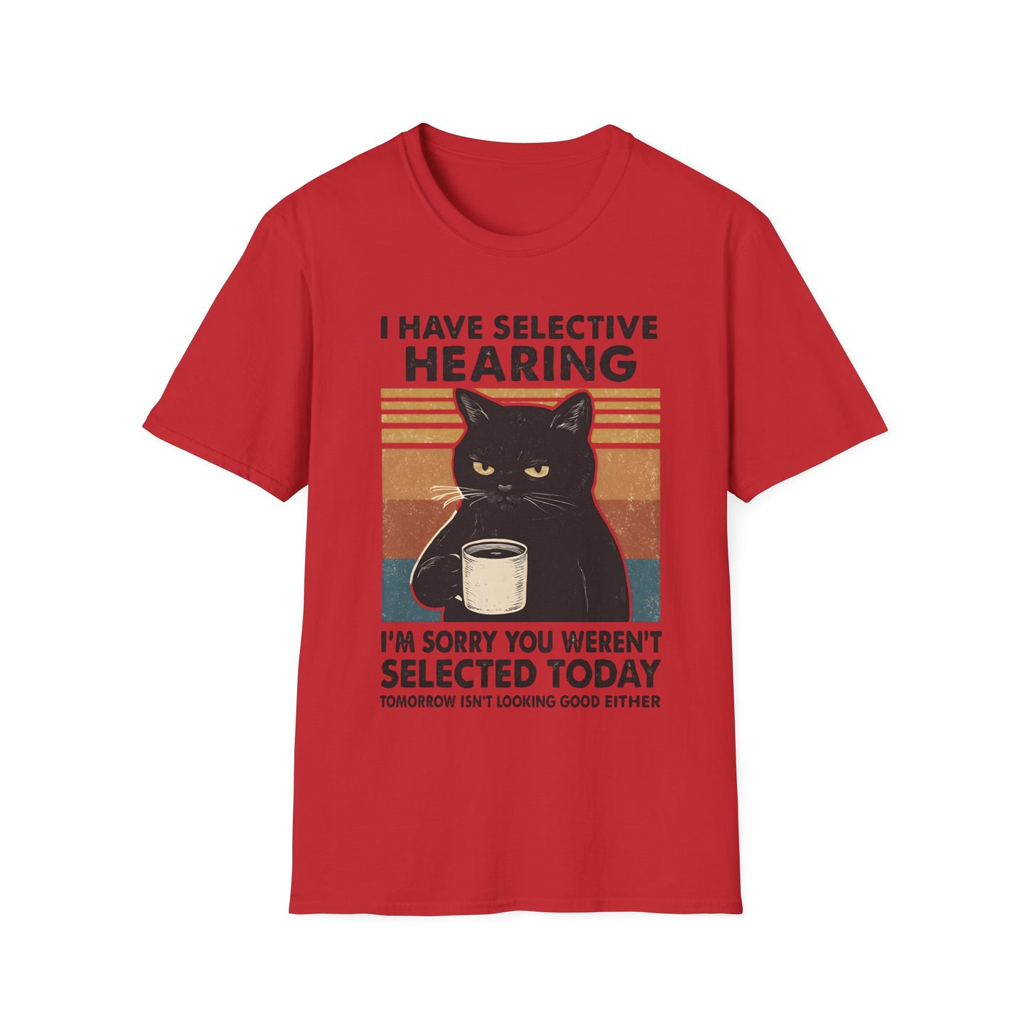 I Have Selective Hearing Cat Grunge Retro T Shirt