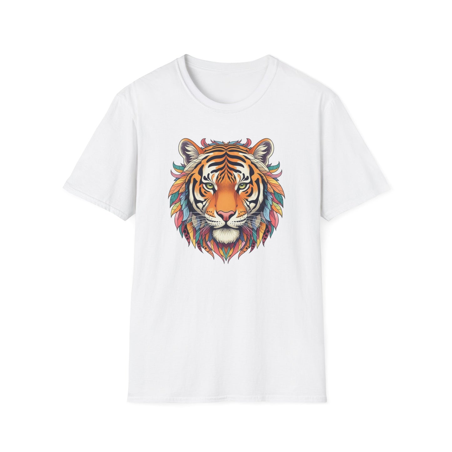 Colorful Mandela Tiger Head T Shirt