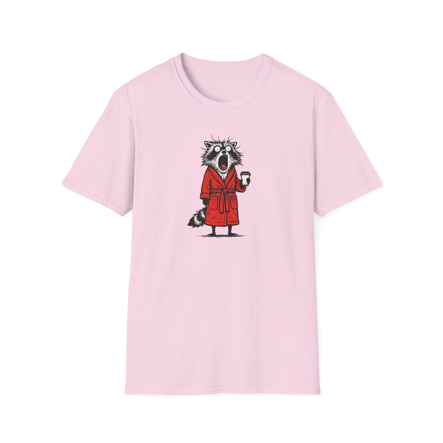 Frazzled Raccoon in  Red Bath Robe T Shirt