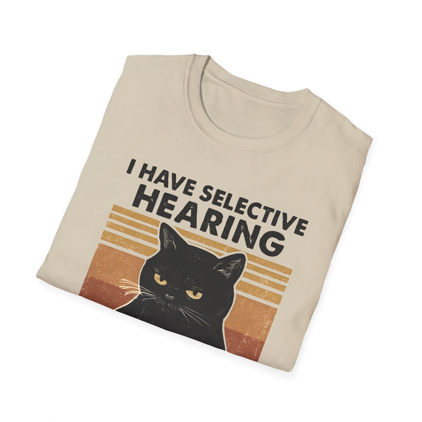 I Have Selective Hearing Cat Grunge Retro T Shirt