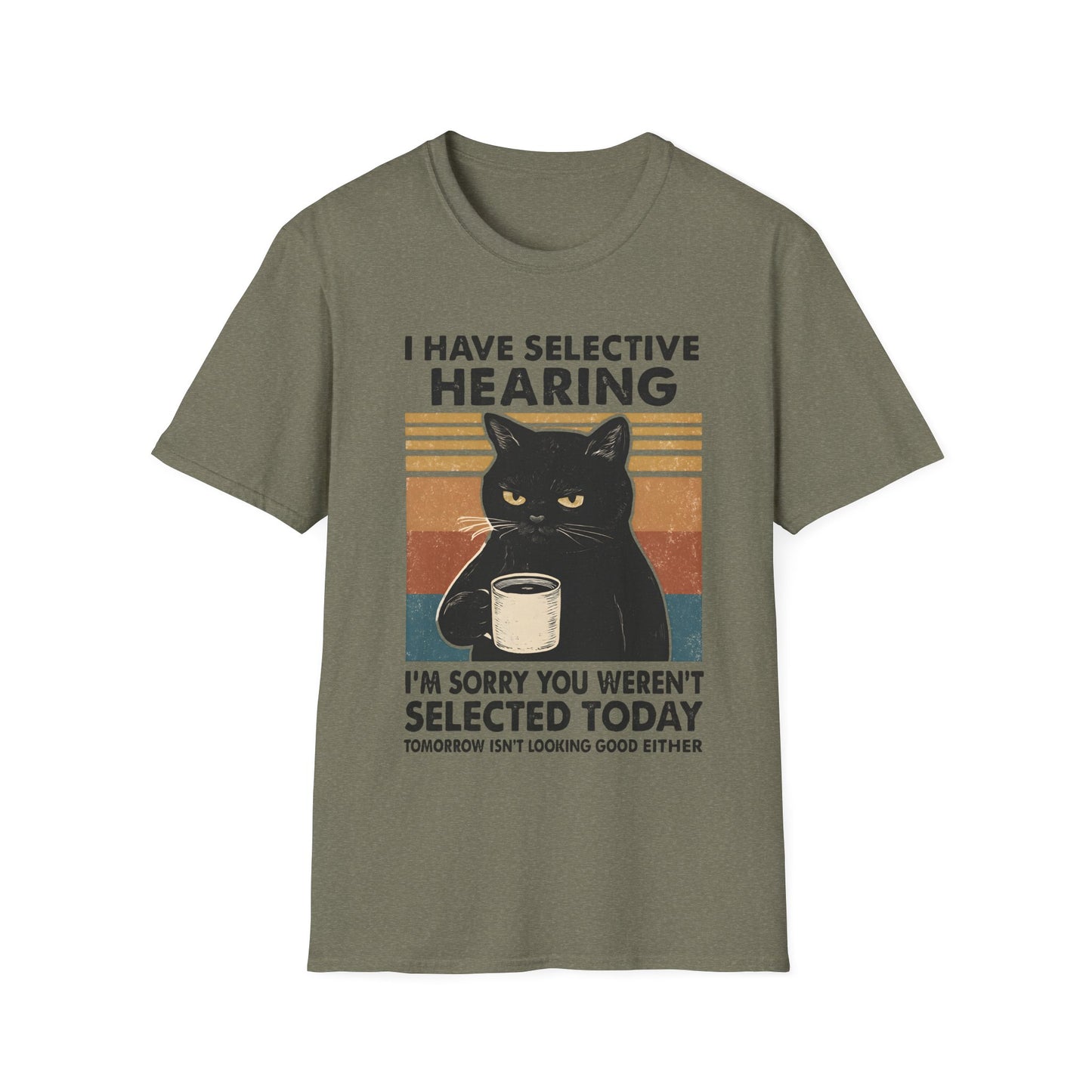 I Have Selective Hearing Cat Grunge Retro T Shirt