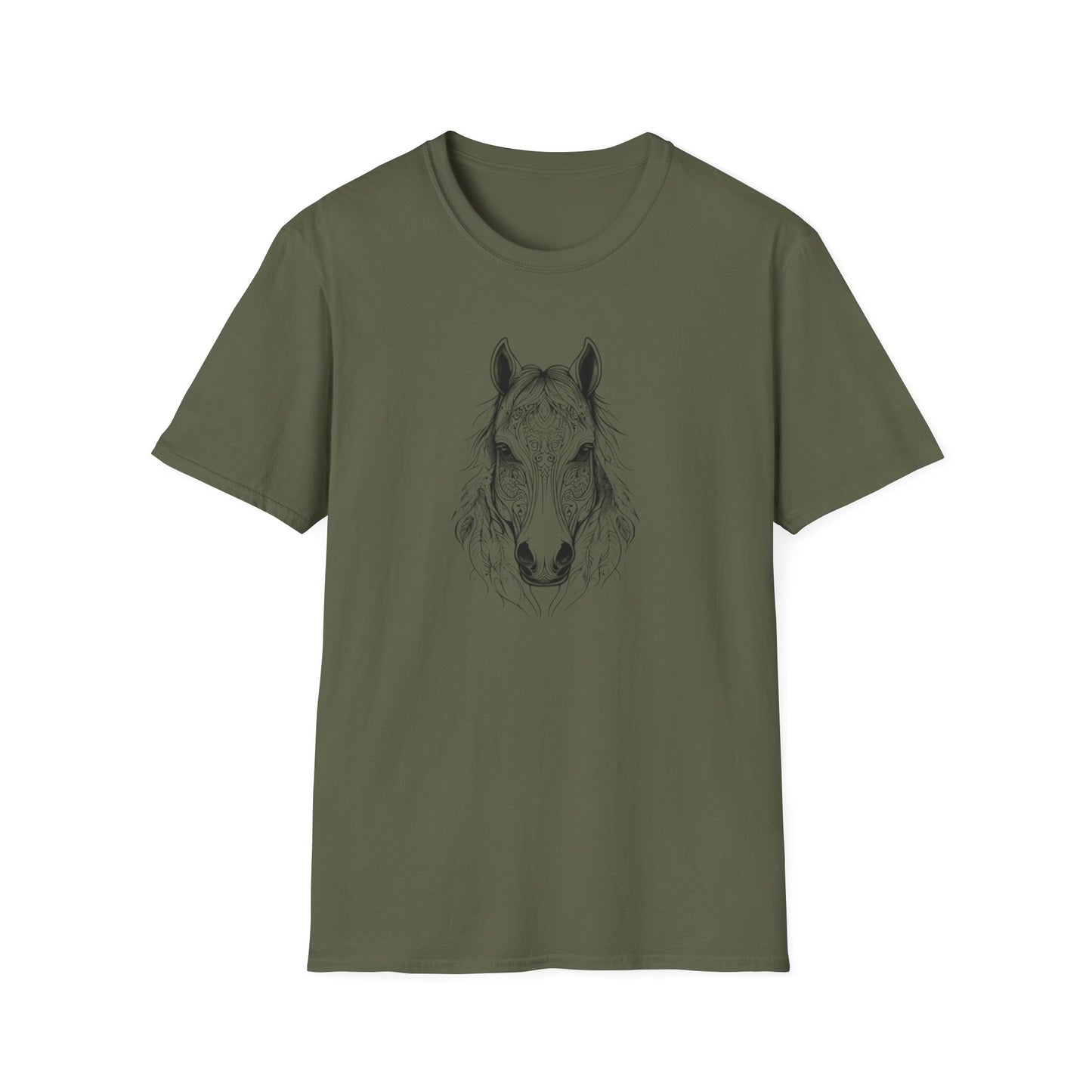 Detailed Mandela Horse Head T Shirt