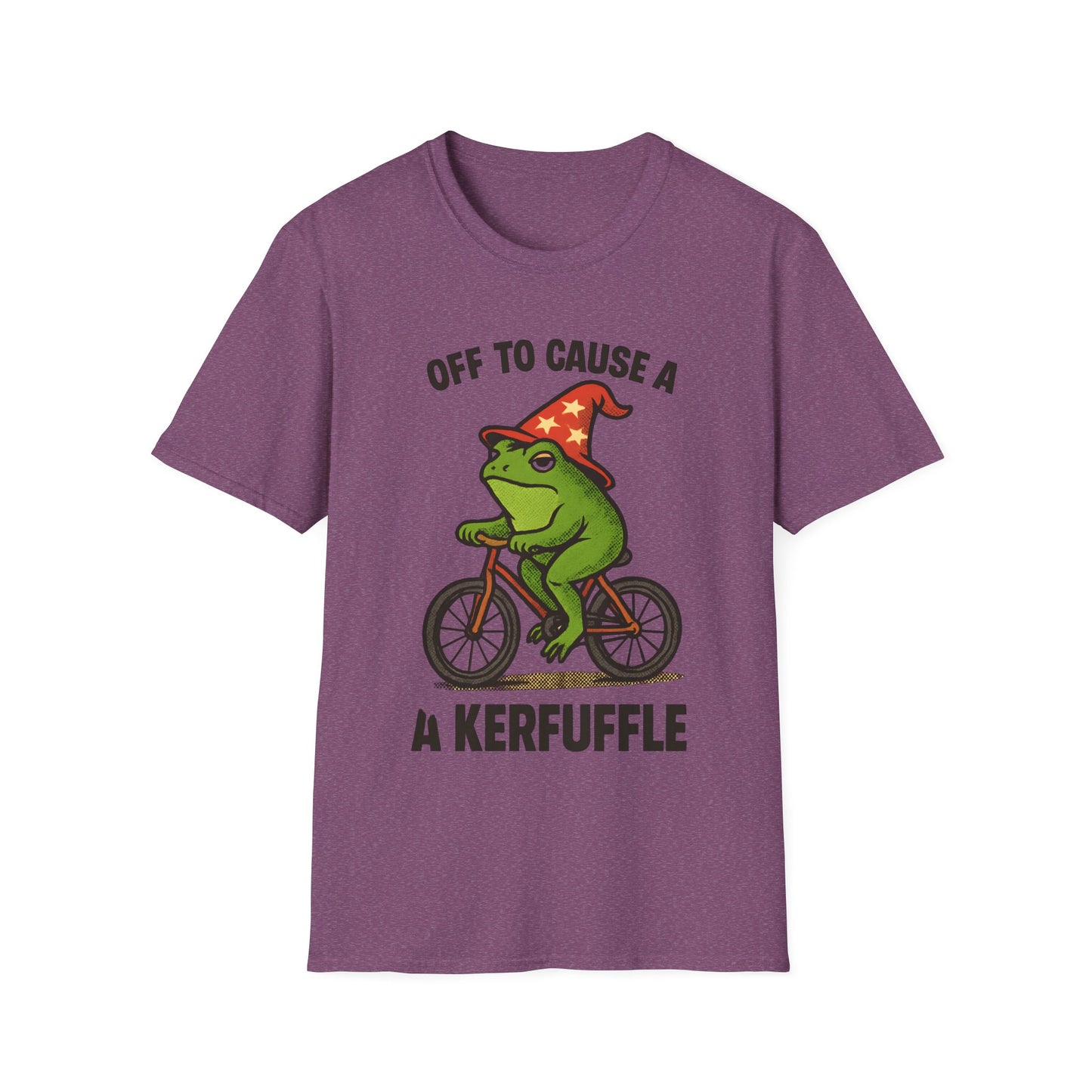 Off to Cause a Kerfluffle Frog on Bicycle T Shirt