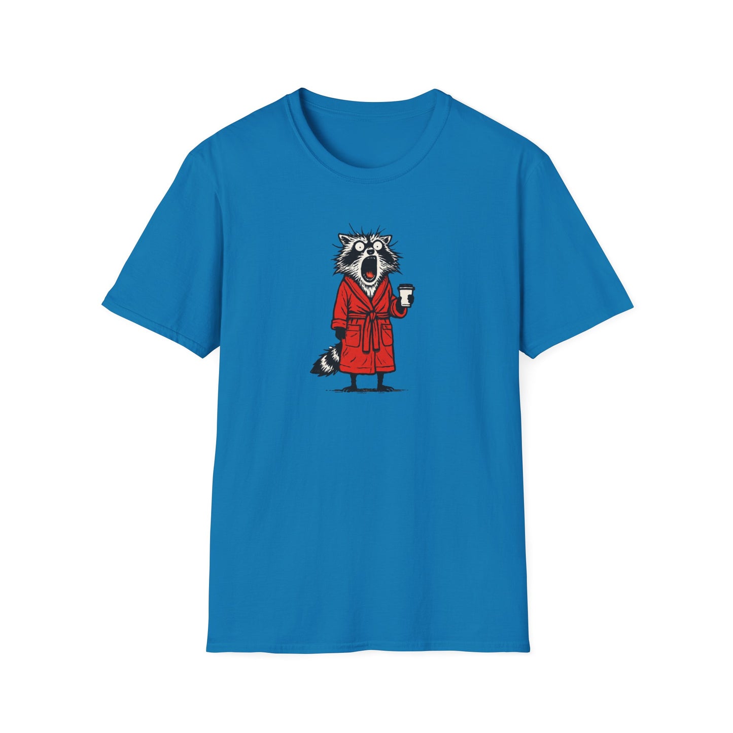 Frazzled Raccoon in  Red Bath Robe T Shirt