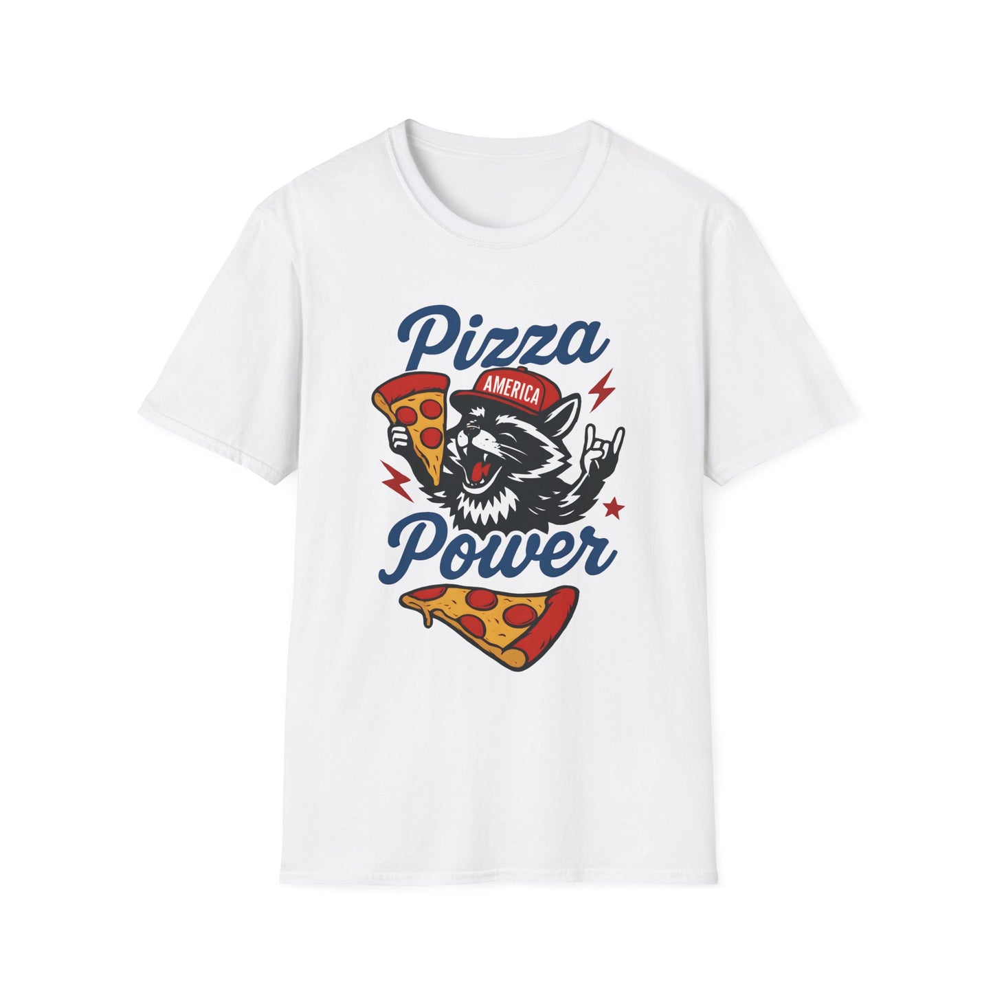 Pizza Power Raccoon T Shirt