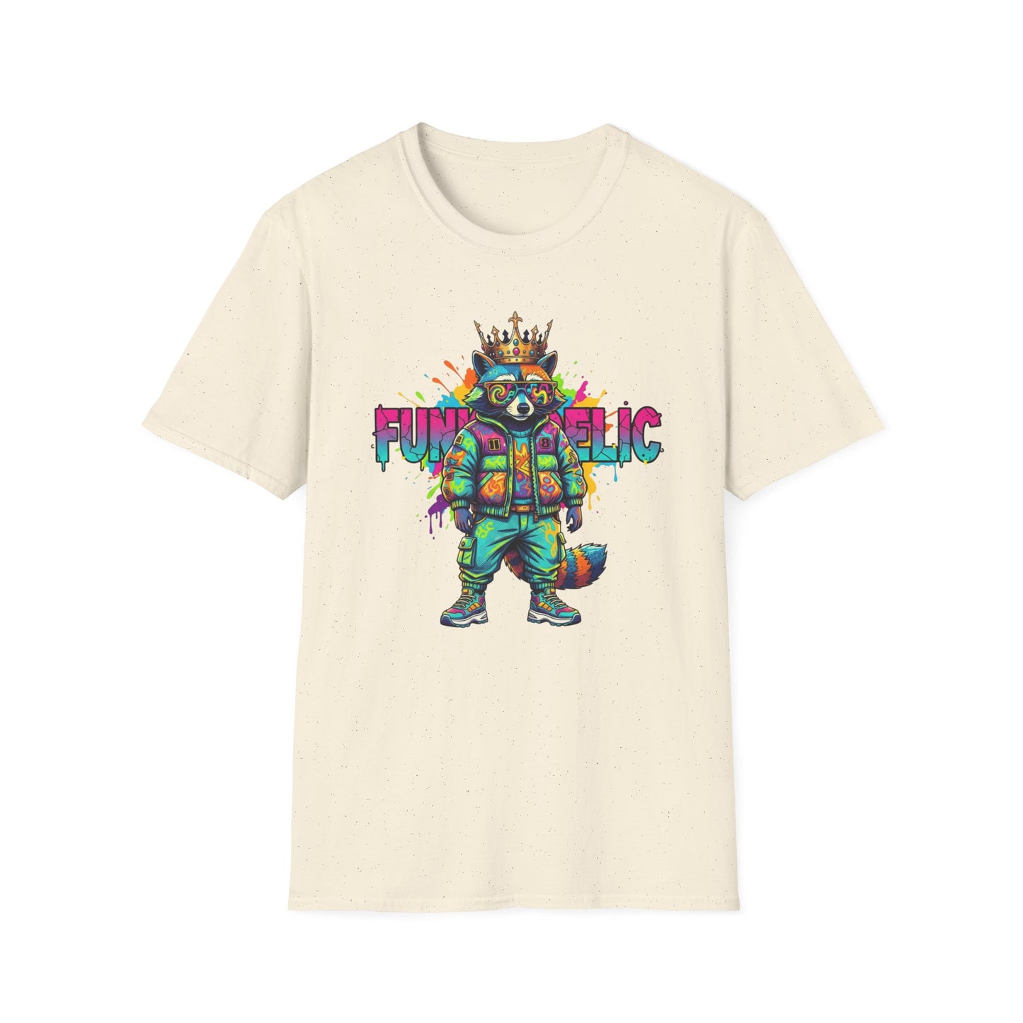 Standing Raccoon Dressed in Funkedelic Colors T Shirt
