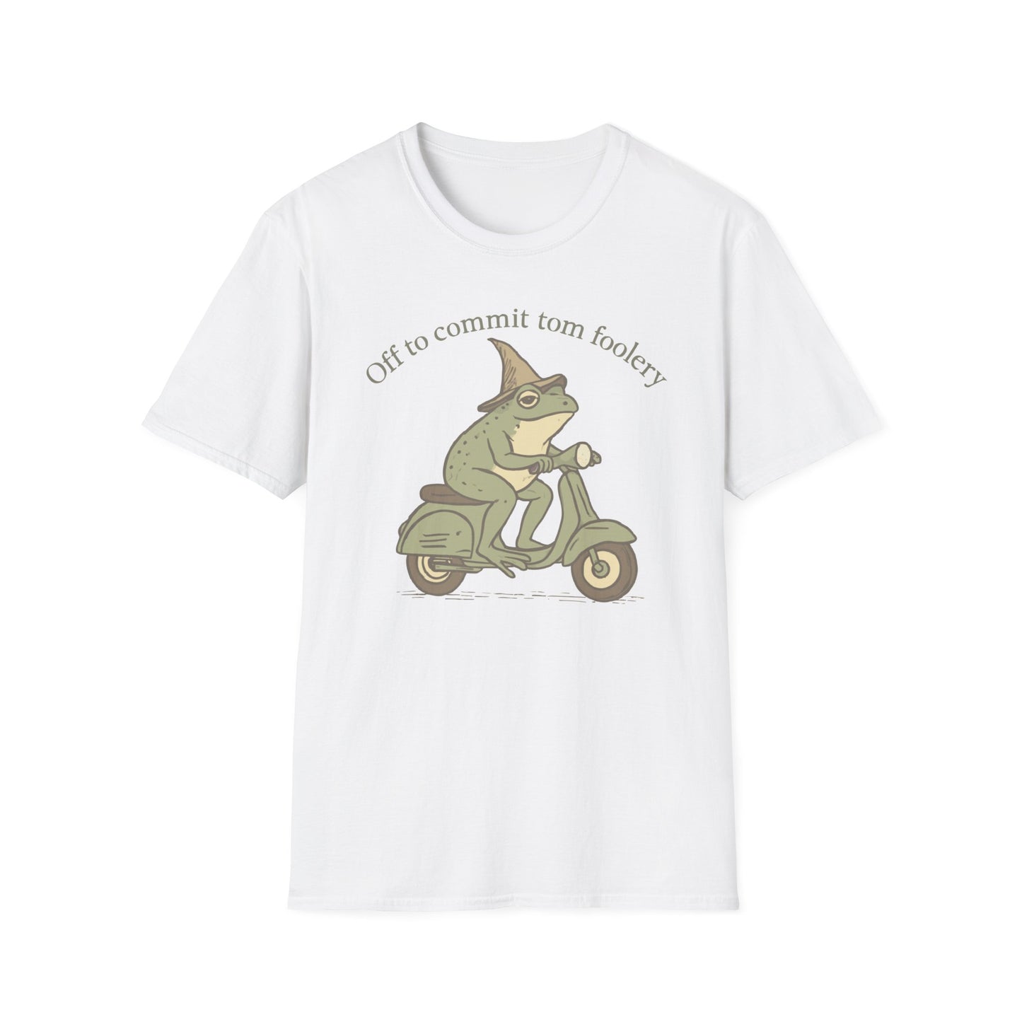 Off To Commit Tom Foolery Frog on Scooter T Shirt