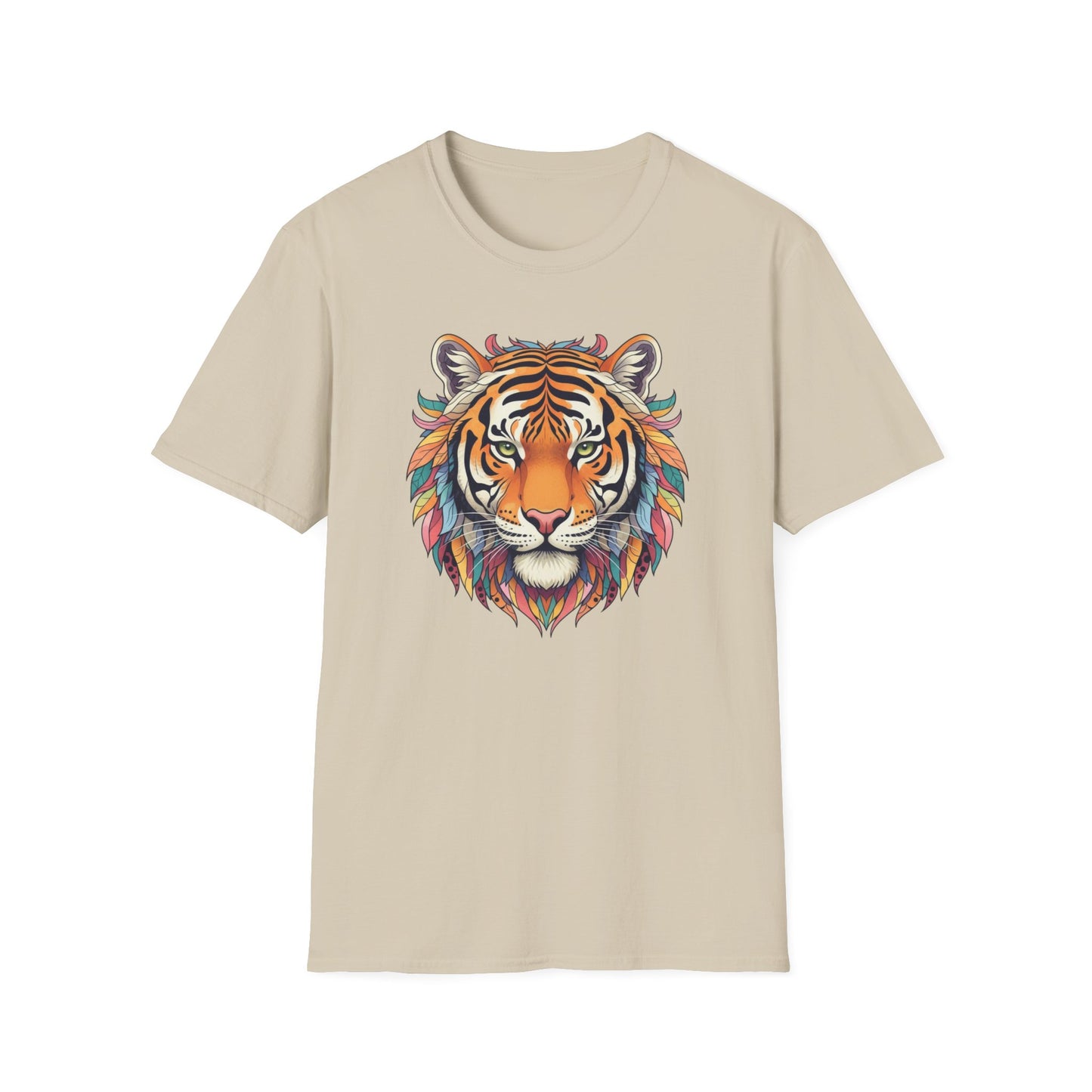 Colorful Mandela Tiger Head T Shirt