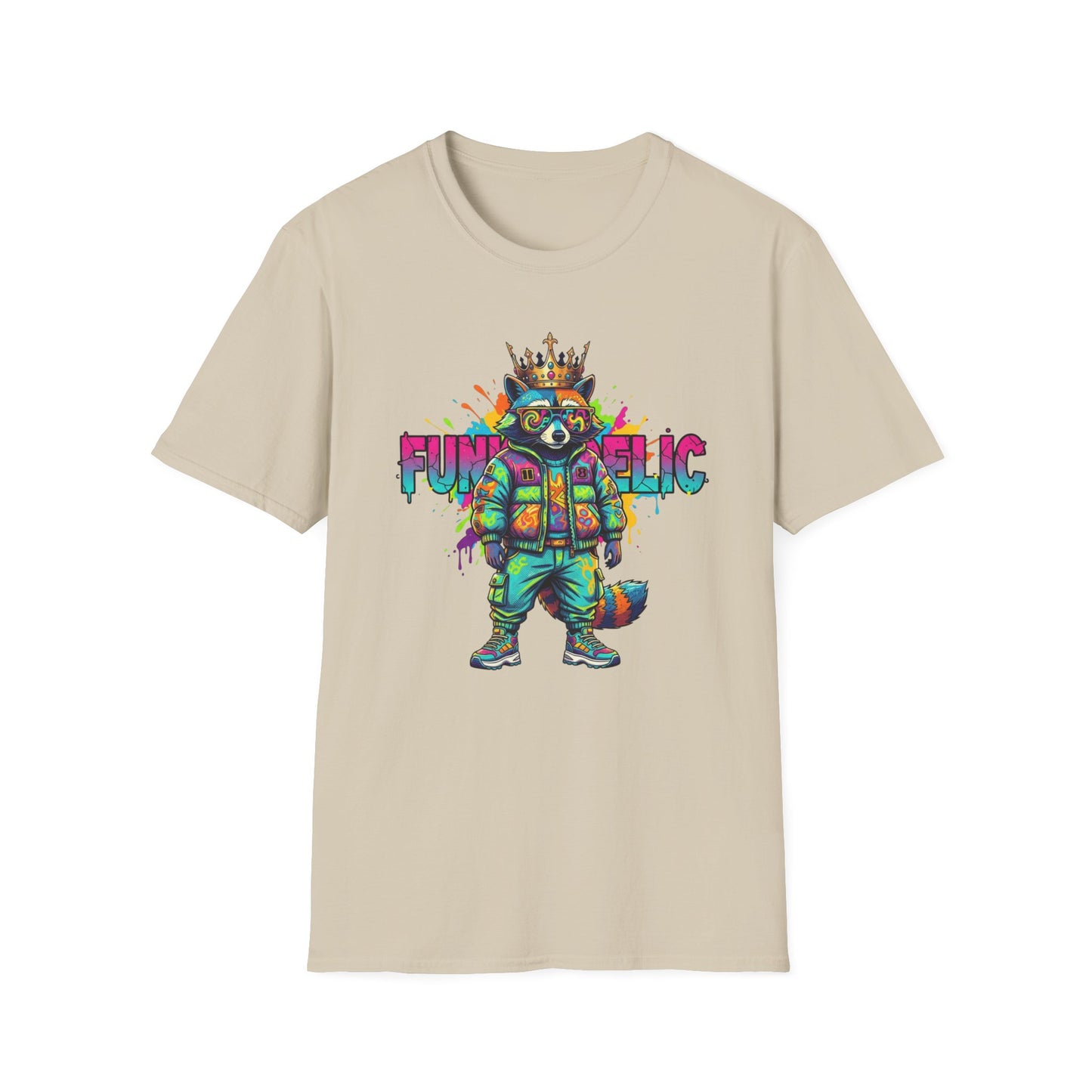 Standing Raccoon Dressed in Funkedelic Colors T Shirt