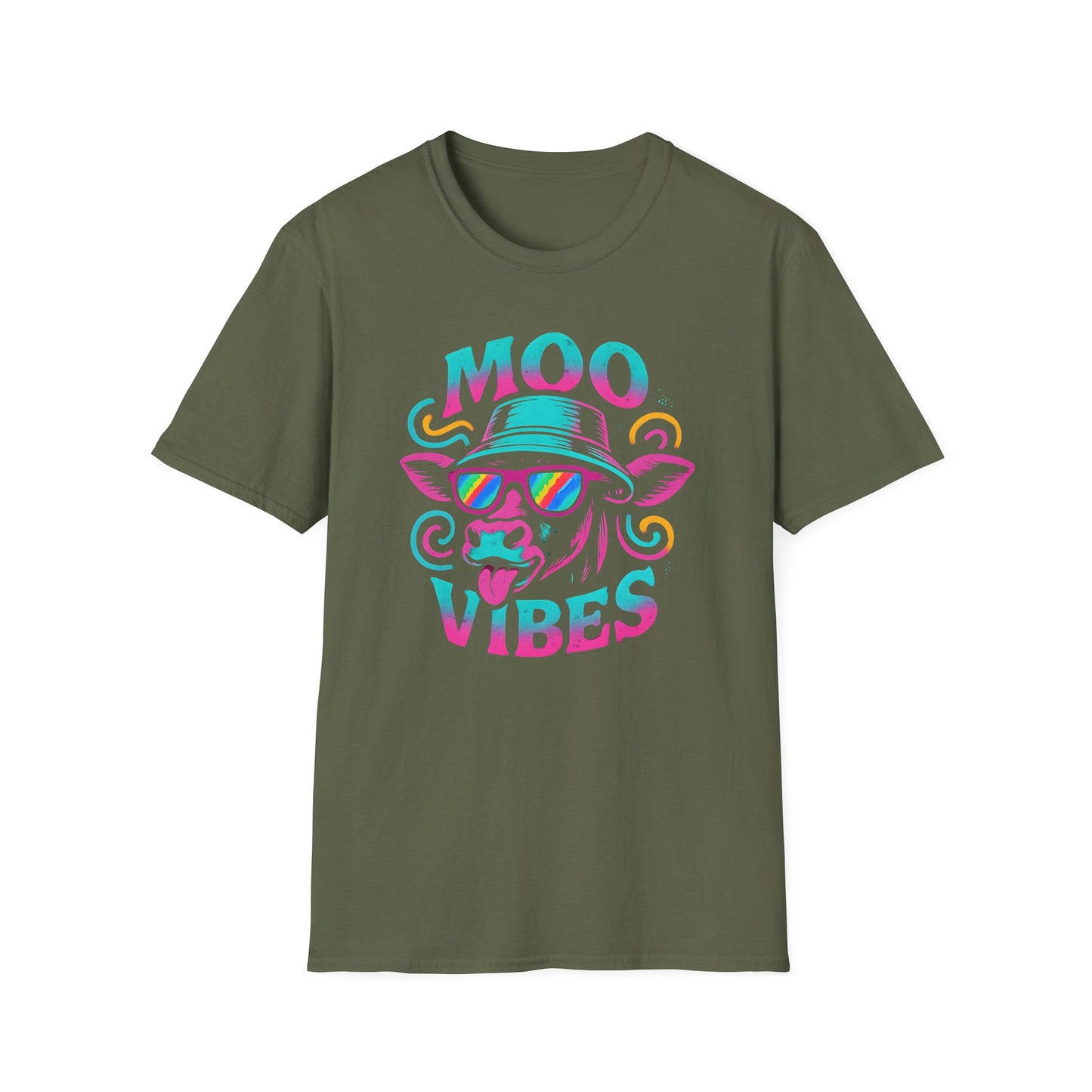 Moo Vibes Psychedelic Cow T Shirt