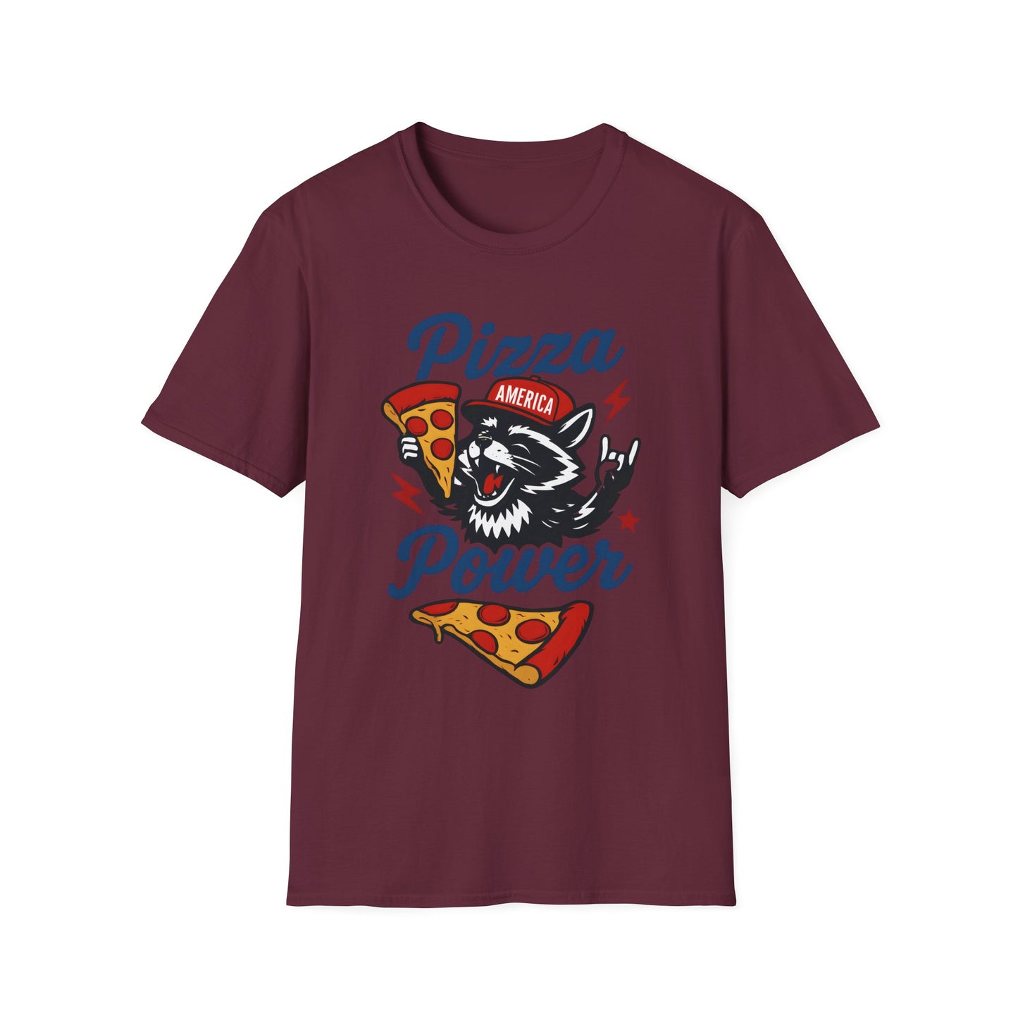 Pizza Power Raccoon T Shirt