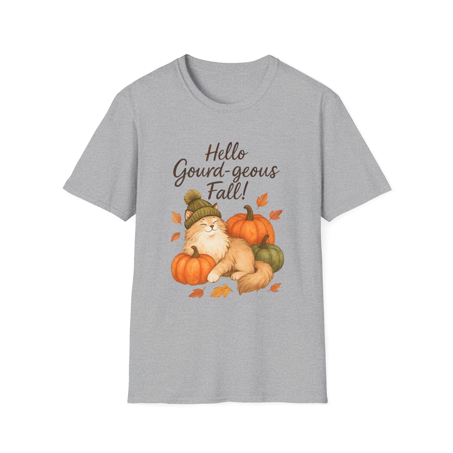 Hello Gourd-geous Fall Cat T Shirt